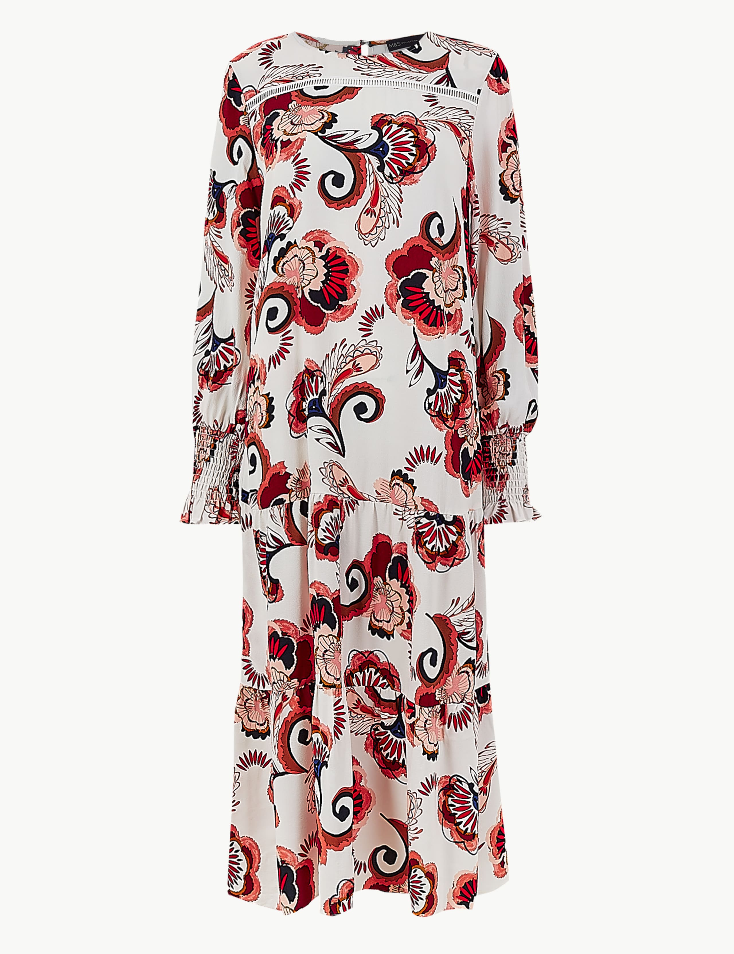 Printed Shirred Cuff Relaxed Dress 2 of 8