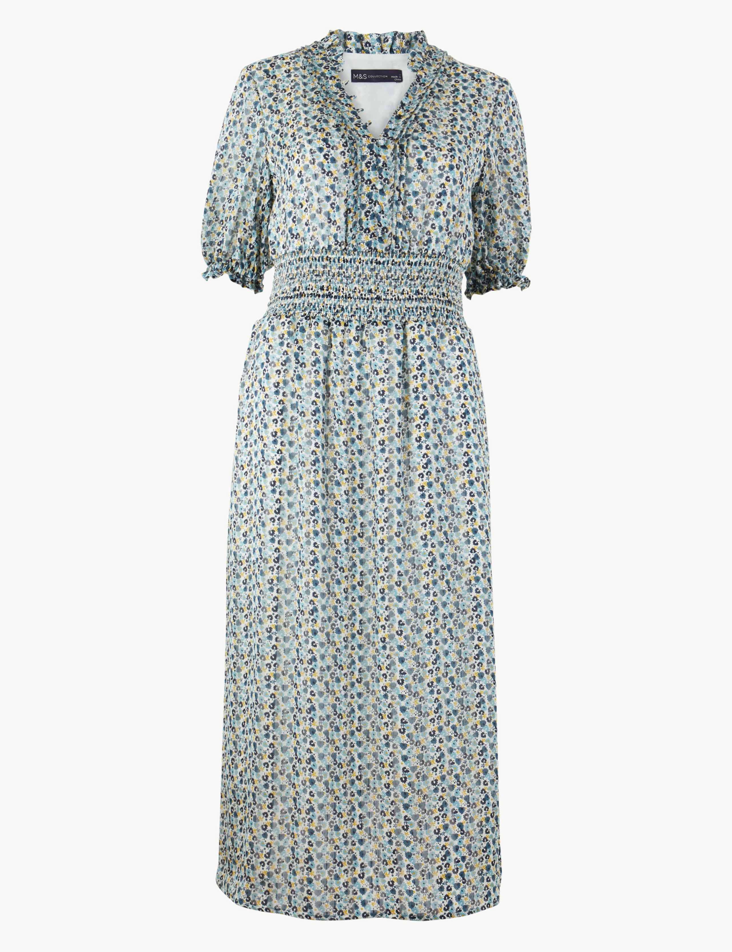Ditsy Floral Print Waisted Dress 2 of 5