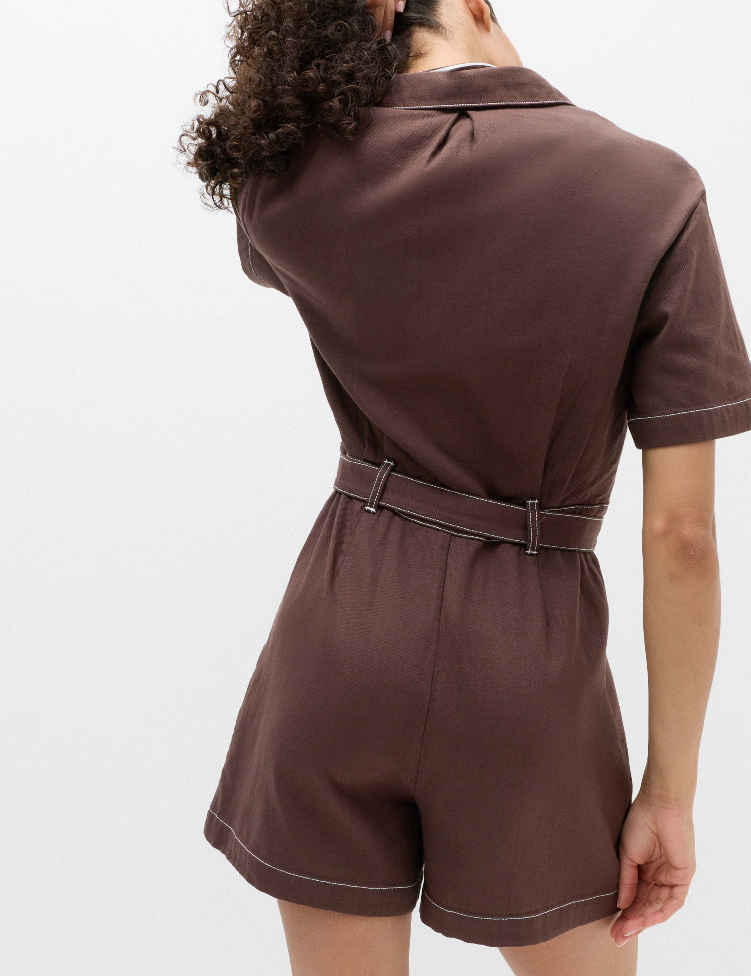 Pure Cotton Button Front Playsuit 4 of 6