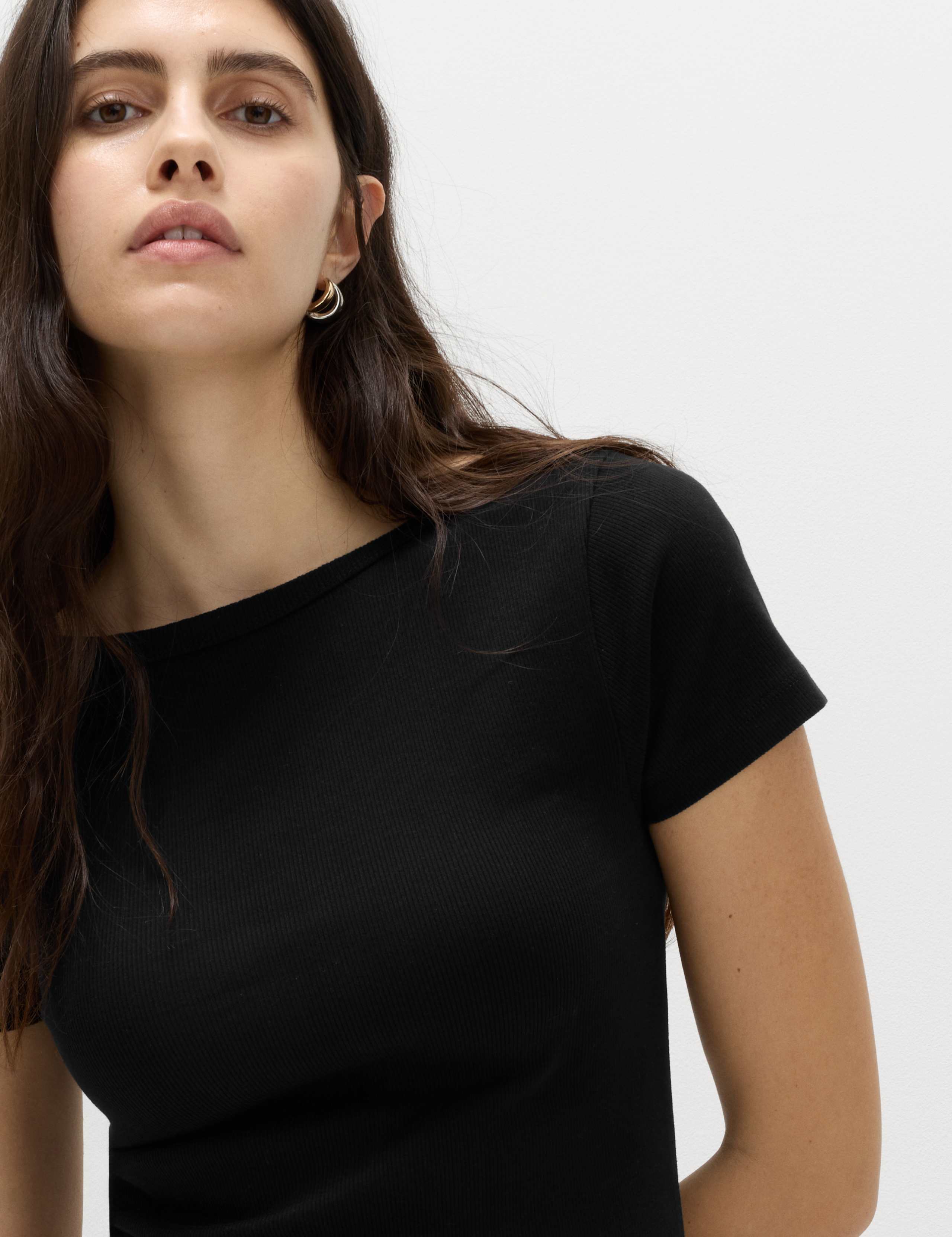 Cotton Rich Ribbed Midi Column Dress 4 of 5