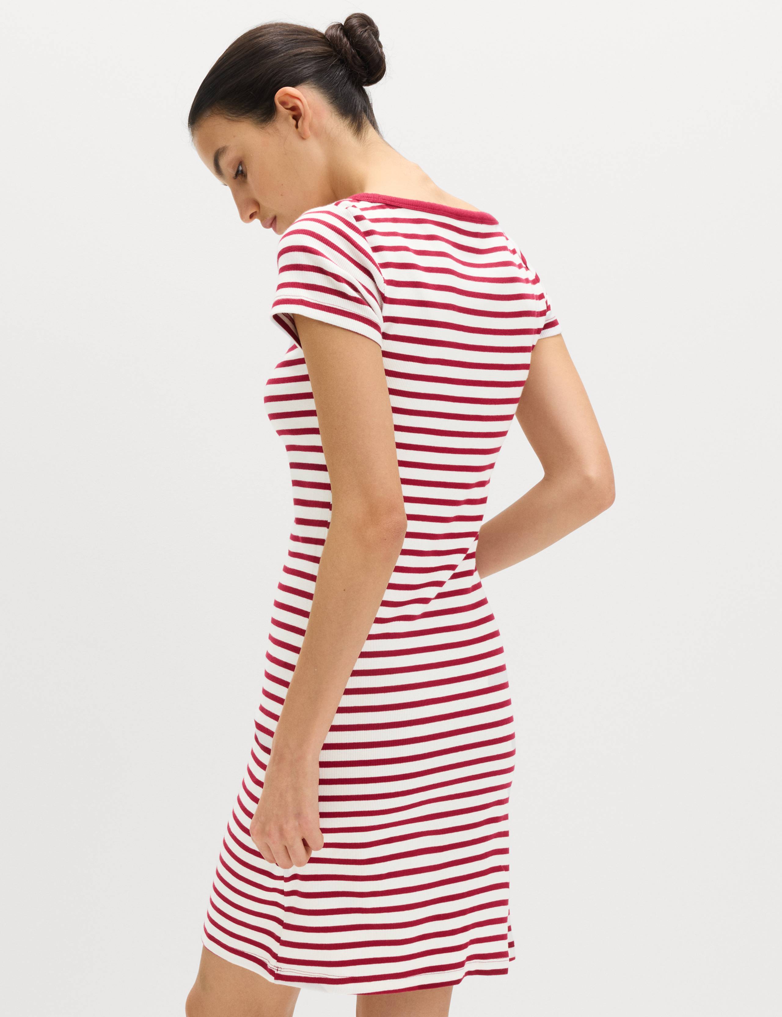 Cotton Rich Striped Mini Column Dress 3 of 6