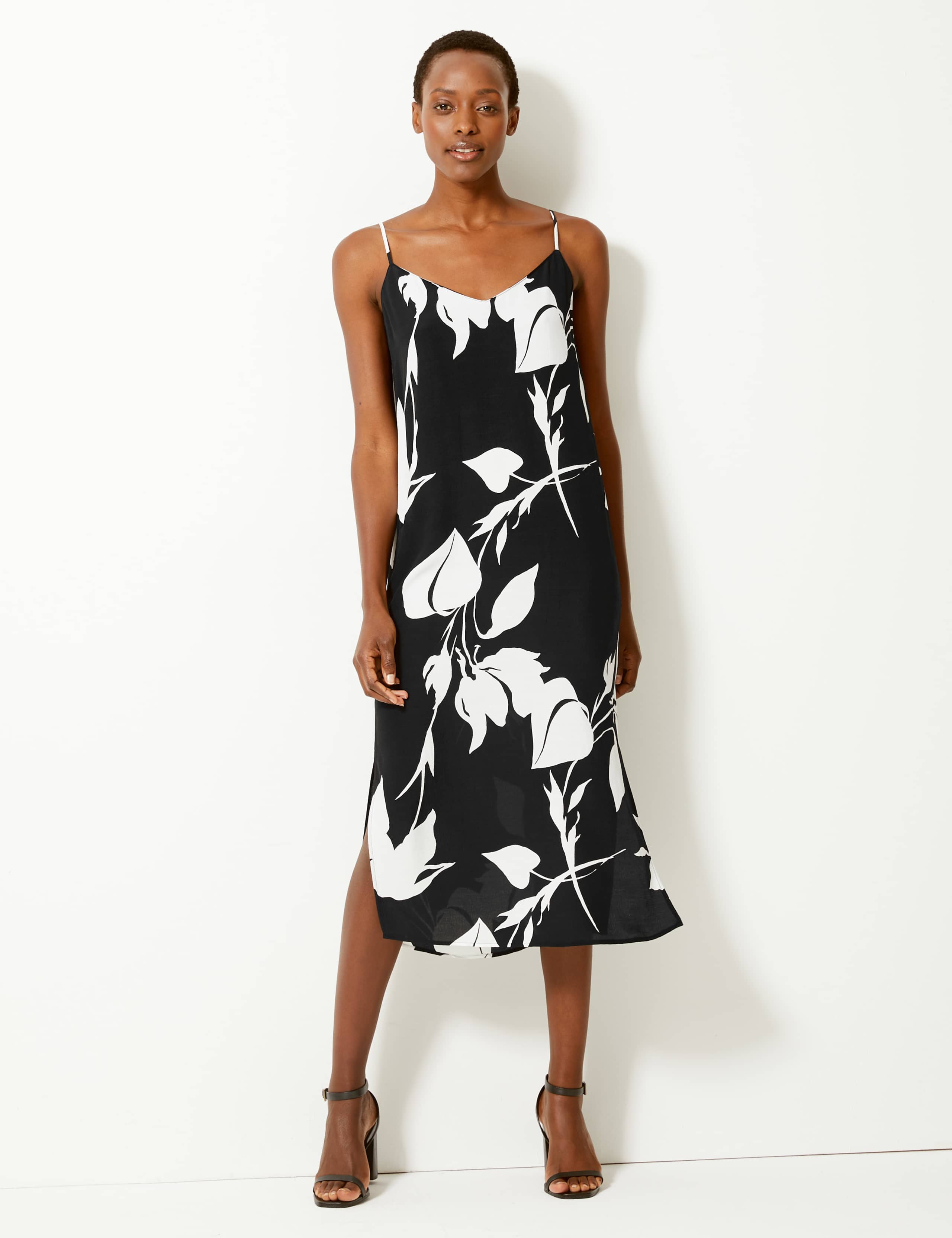 Printed Slip Midi Dress 1 of 4