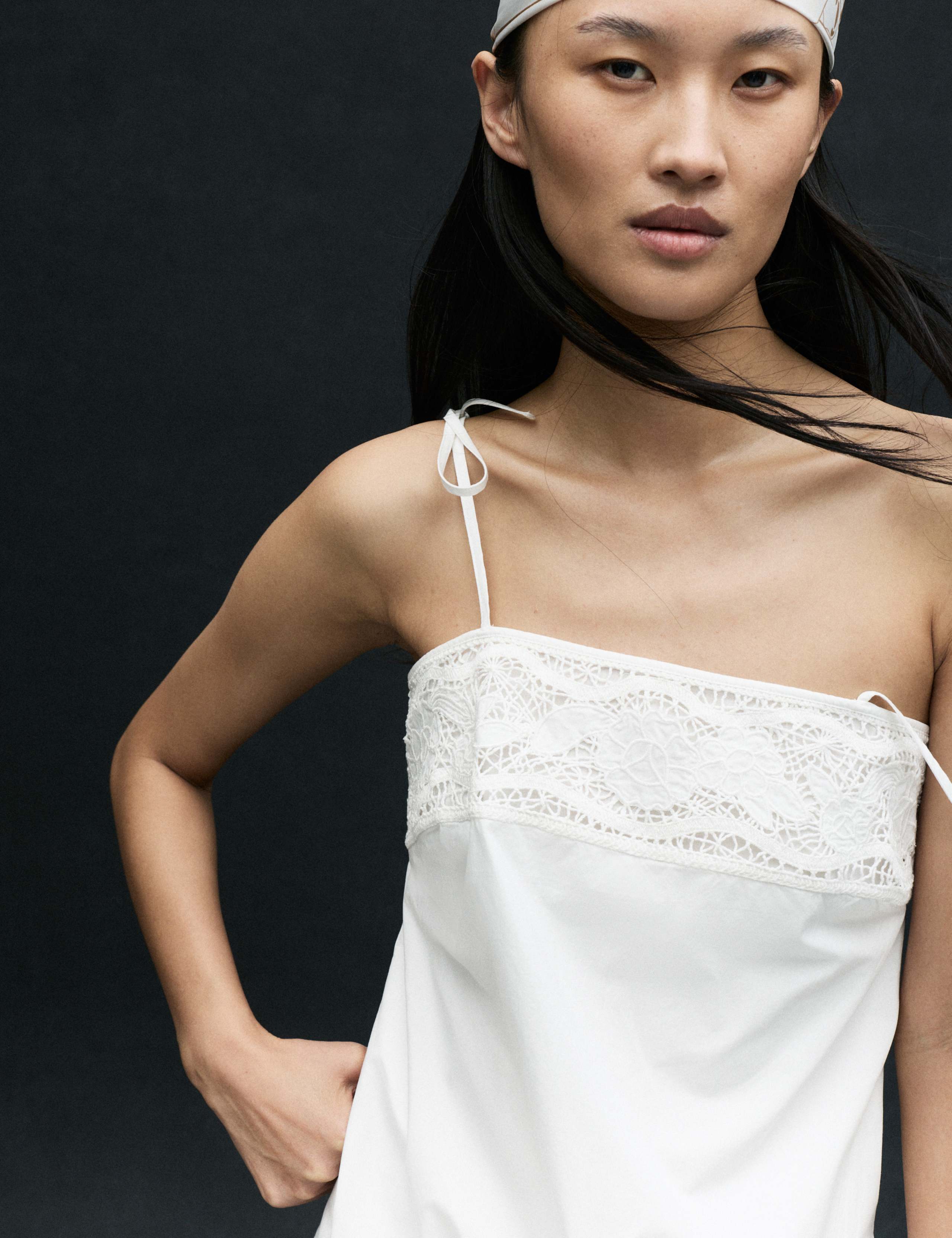 Pure Cotton Cutwork Mini Cami Dress 5 of 7