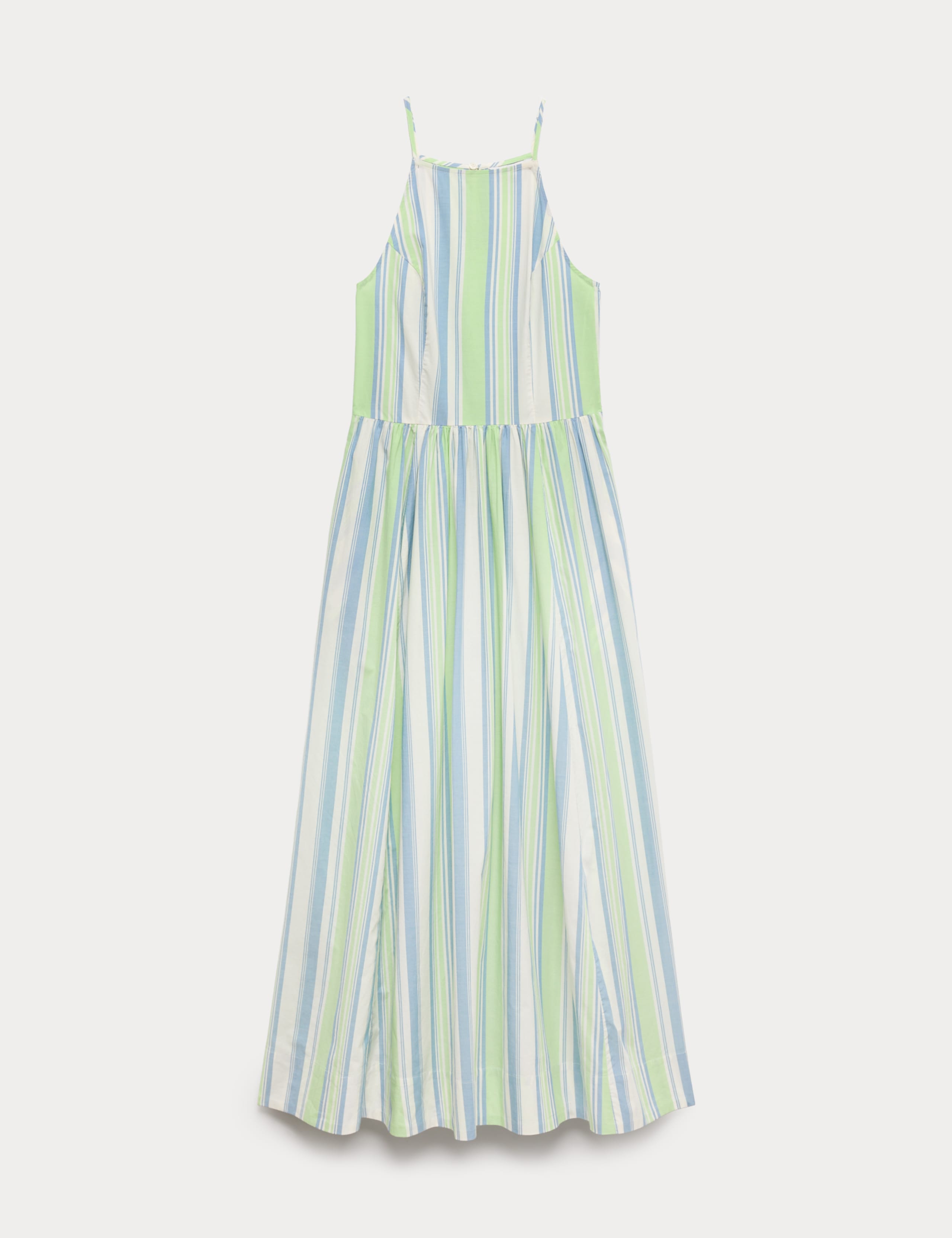 Pure Cotton Striped Midaxi Waisted Dress 2 of 6
