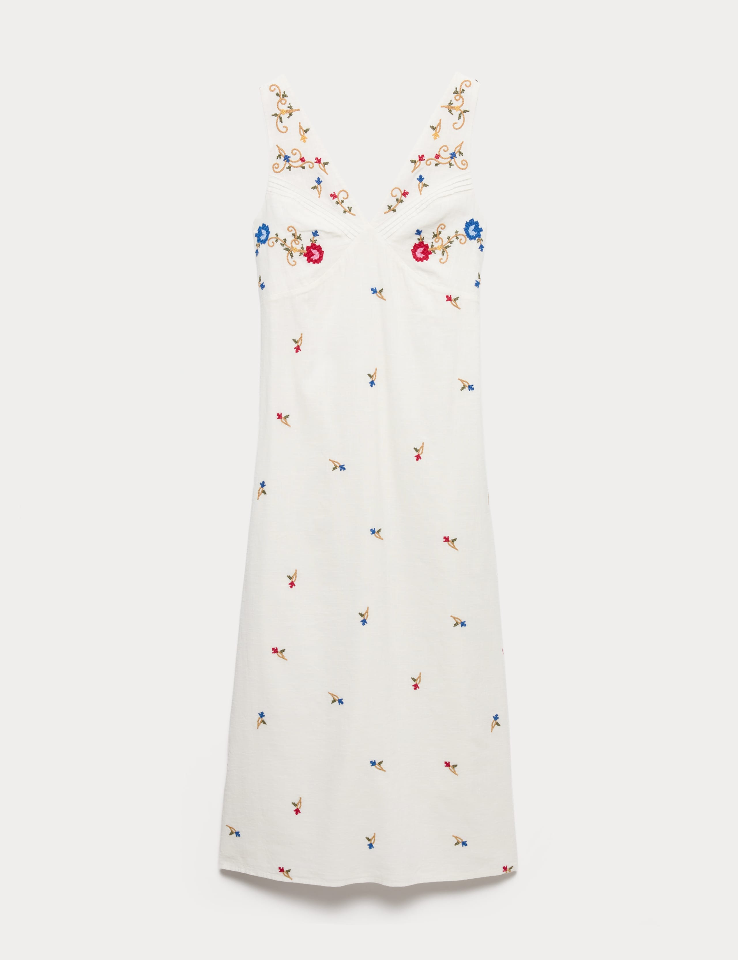 Pure Cotton Embroidered Midi Cami Dress 2 of 6