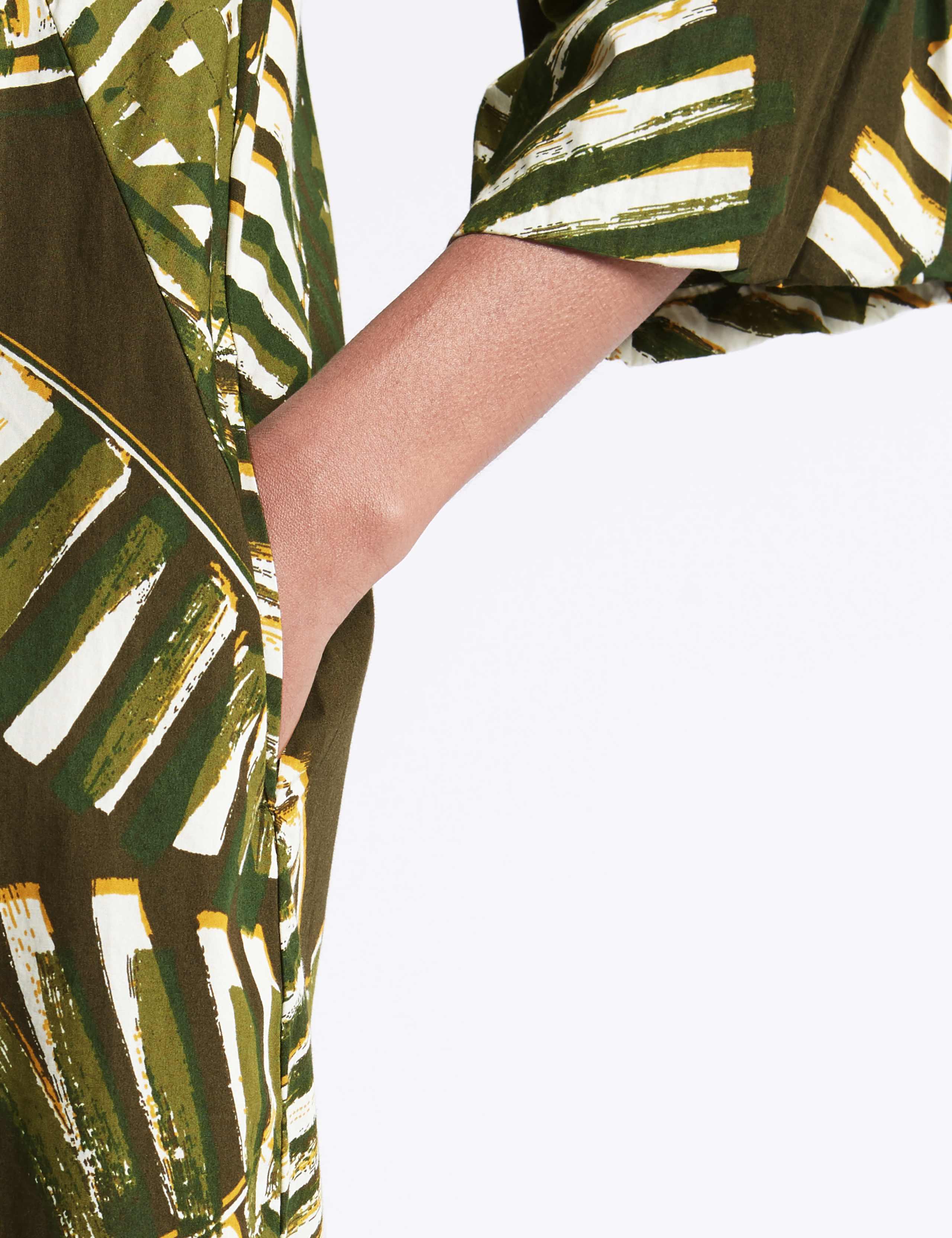 Pure Cotton Printed 3/4 Sleeve Tunic Dress 7 of 7