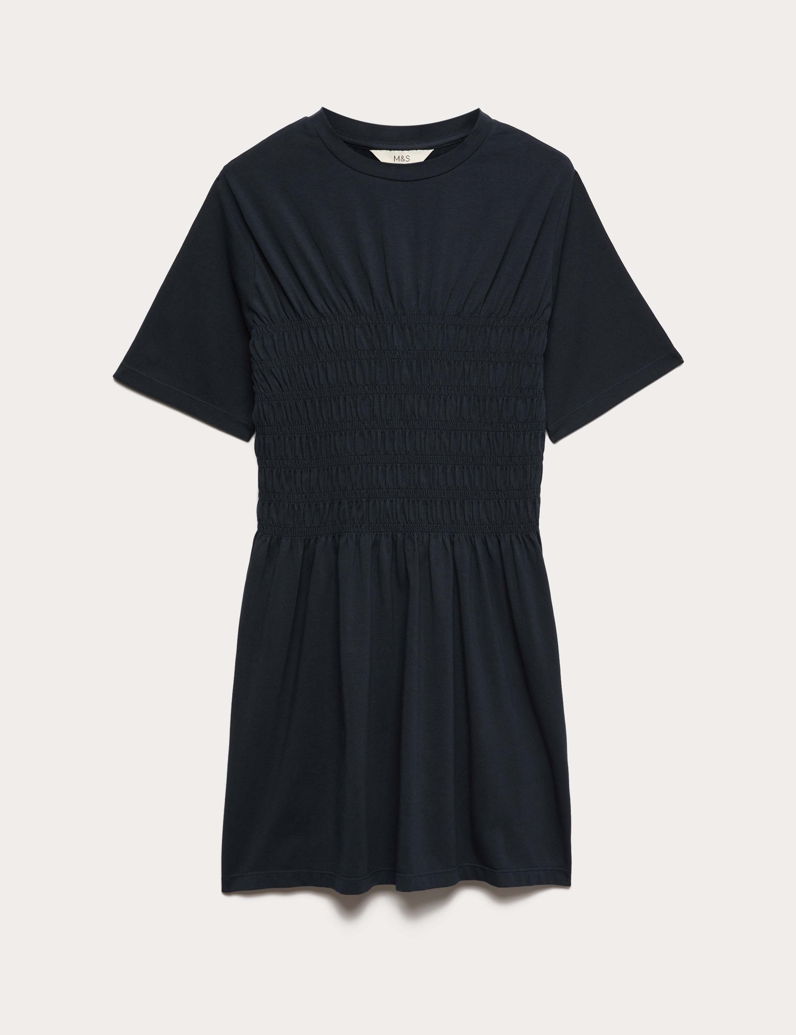 Cotton Rich Shirred Mini T-Shirt Dress 1 of 1