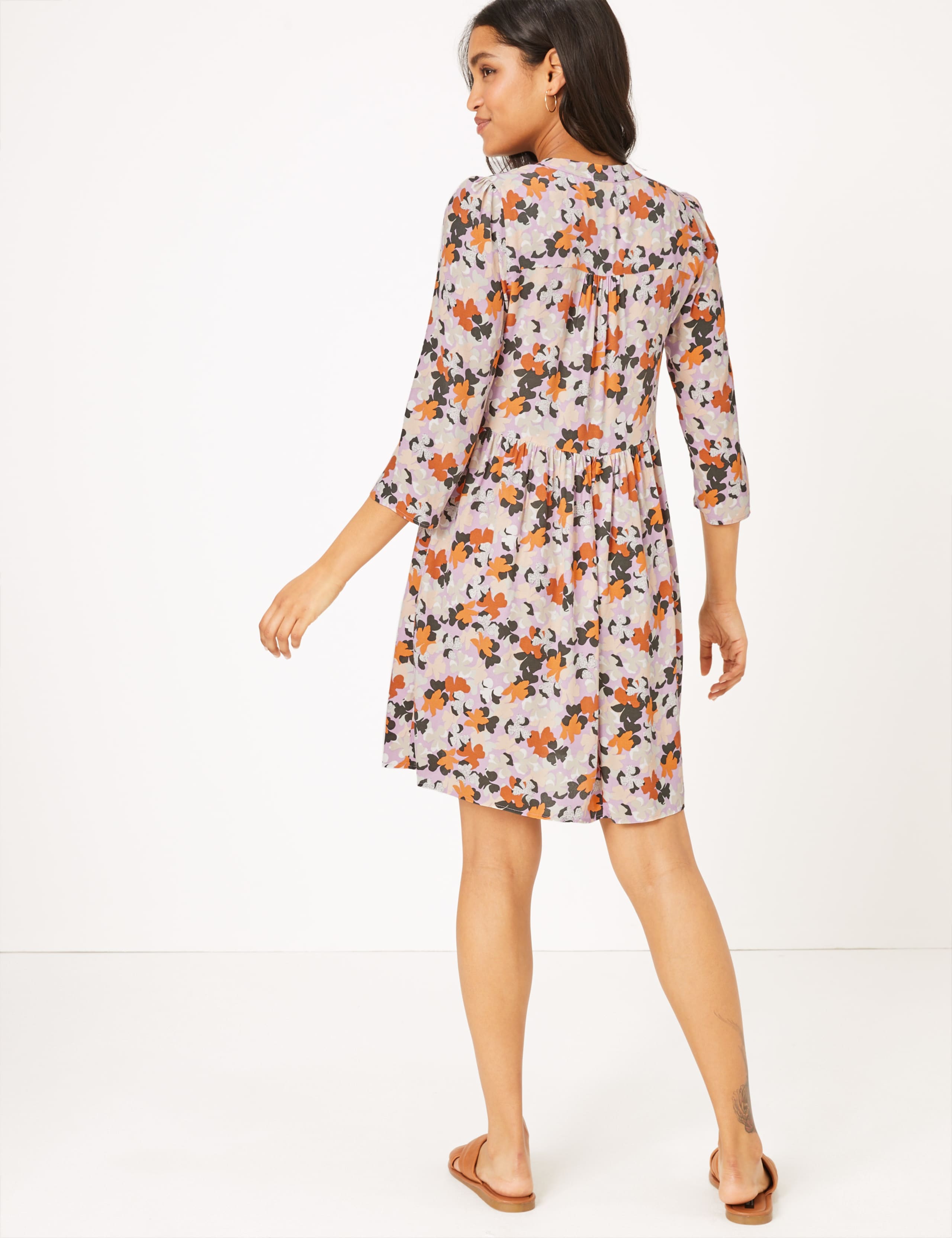 Floral V-Neck Mini Relaxed Dress 5 of 5