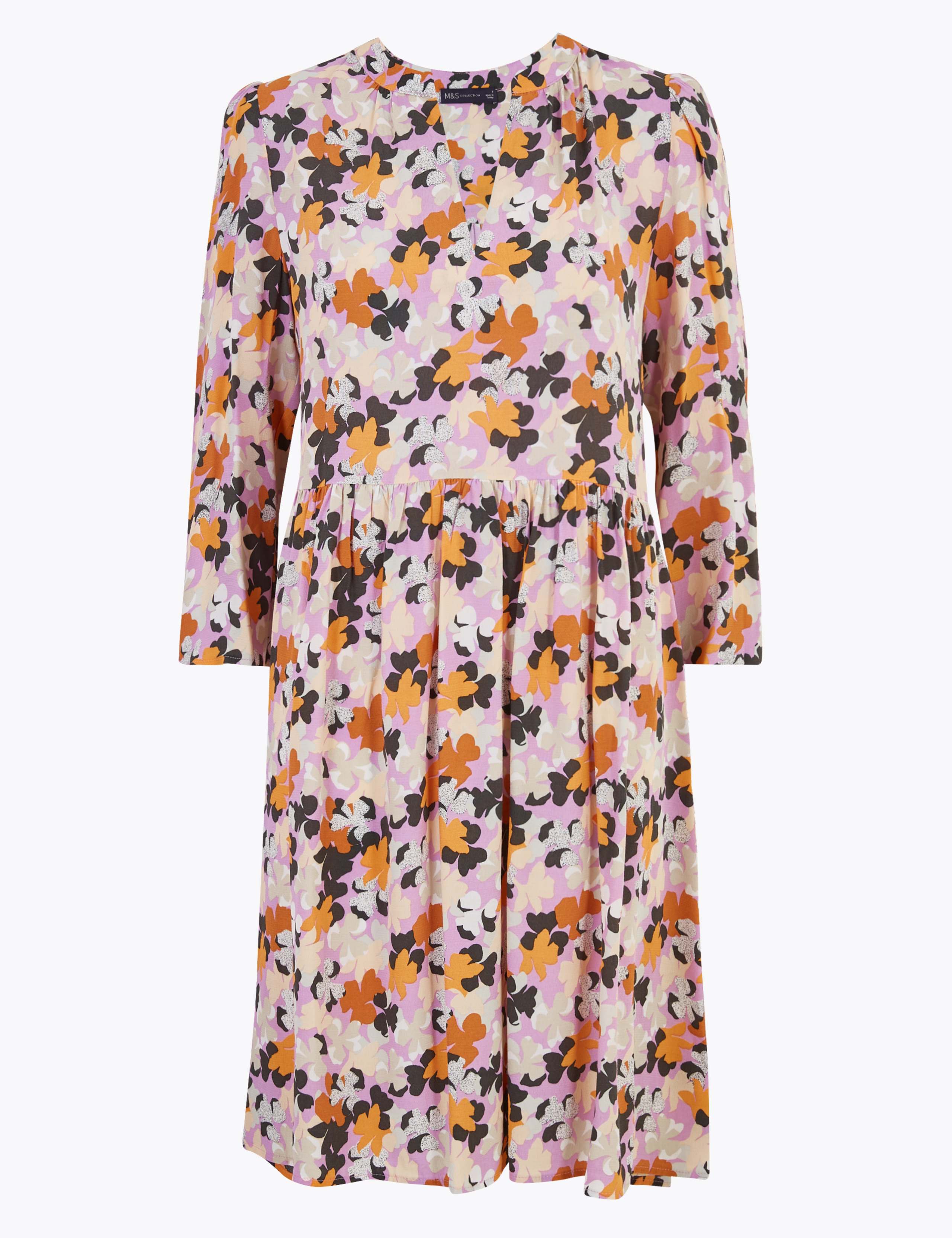Floral V-Neck Mini Relaxed Dress 2 of 5