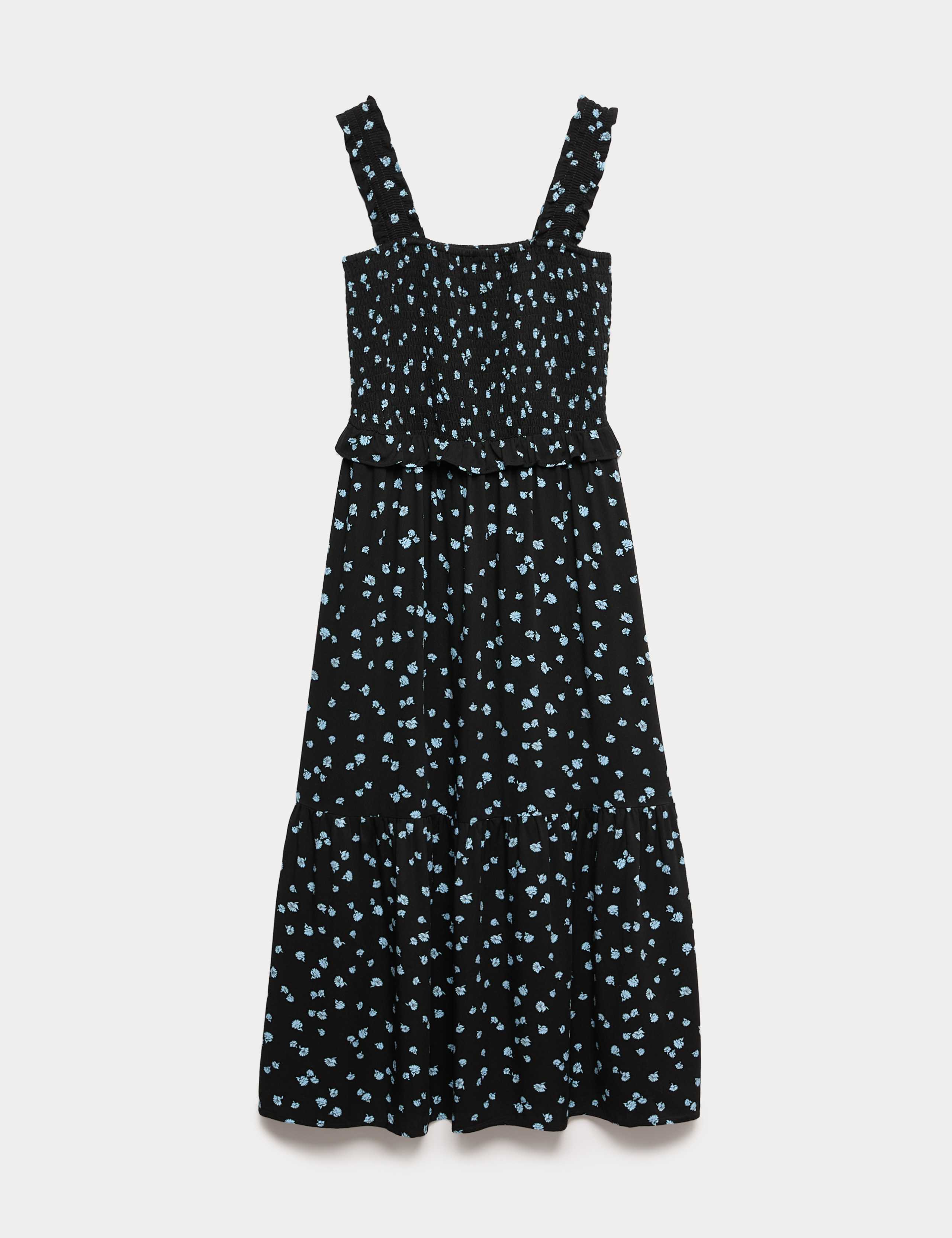 Printed Square Neck Midi Waisted Dress 2 of 6