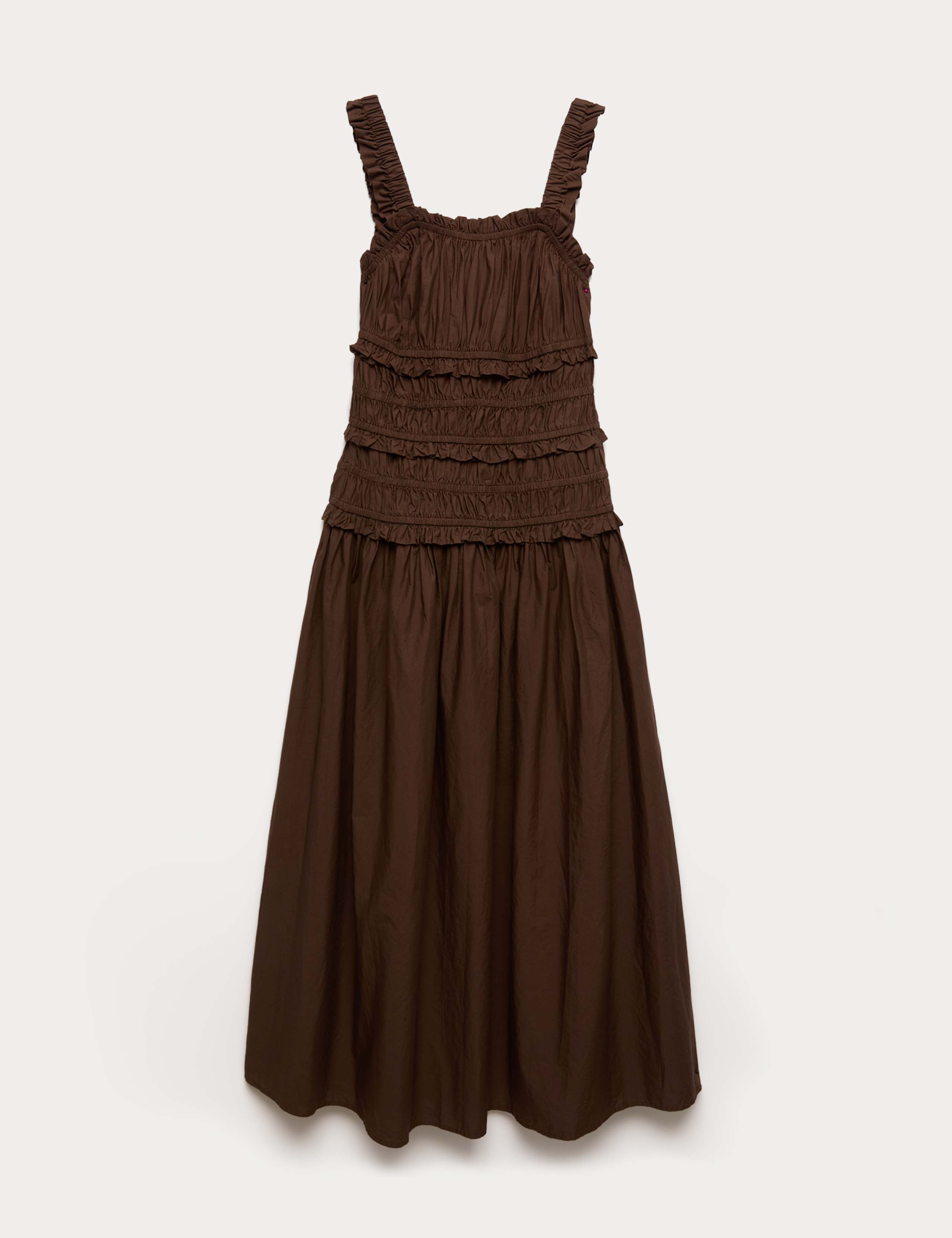 Pure Cotton Shirred Midi Waisted Dress 2 of 6