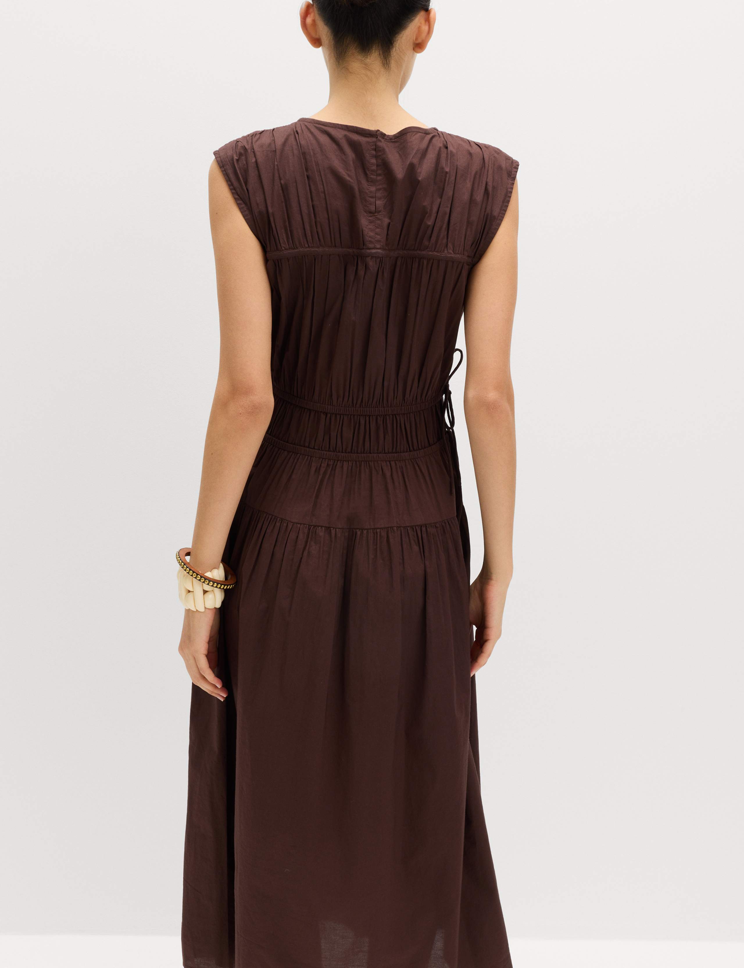 Pure Cotton Midi Waisted Dress 4 of 7