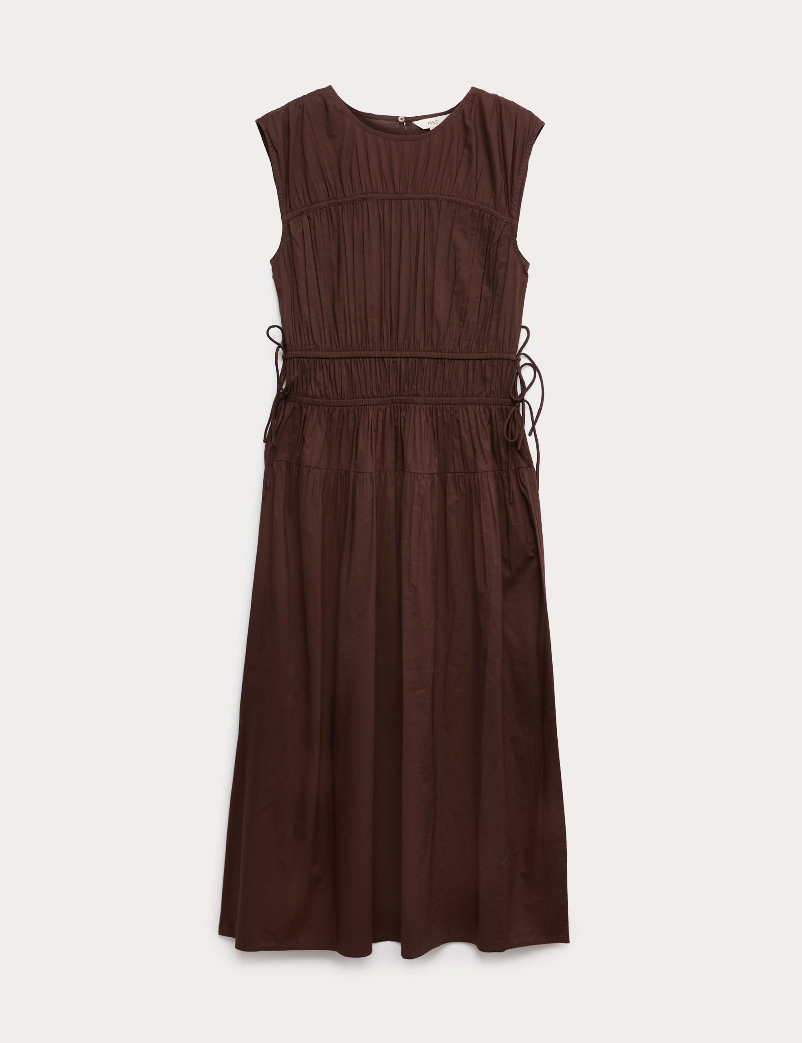 Pure Cotton Midi Waisted Dress 2 of 7