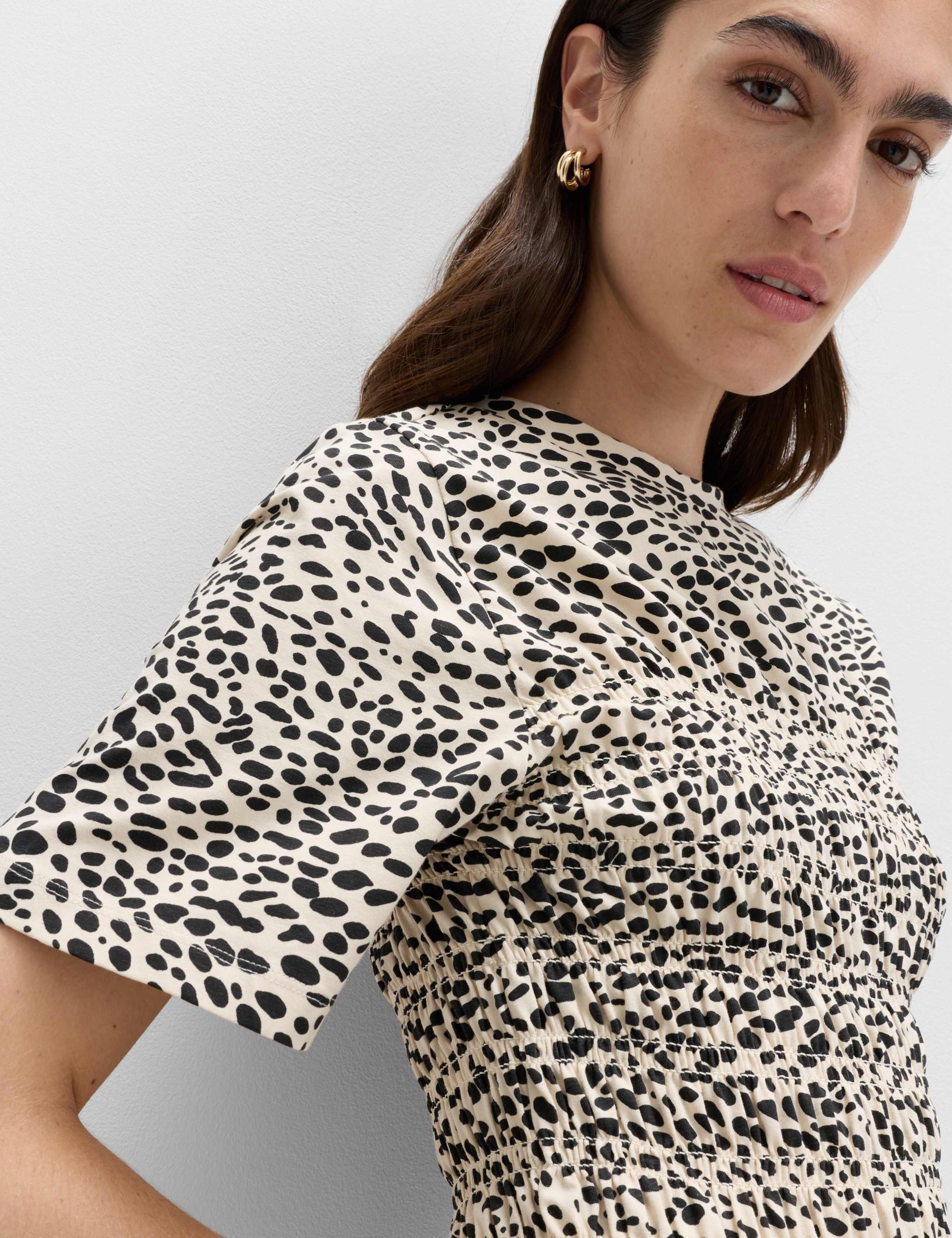 Cotton Rich Animal Print Shirred Mini T-Shirt Dress 5 of 6