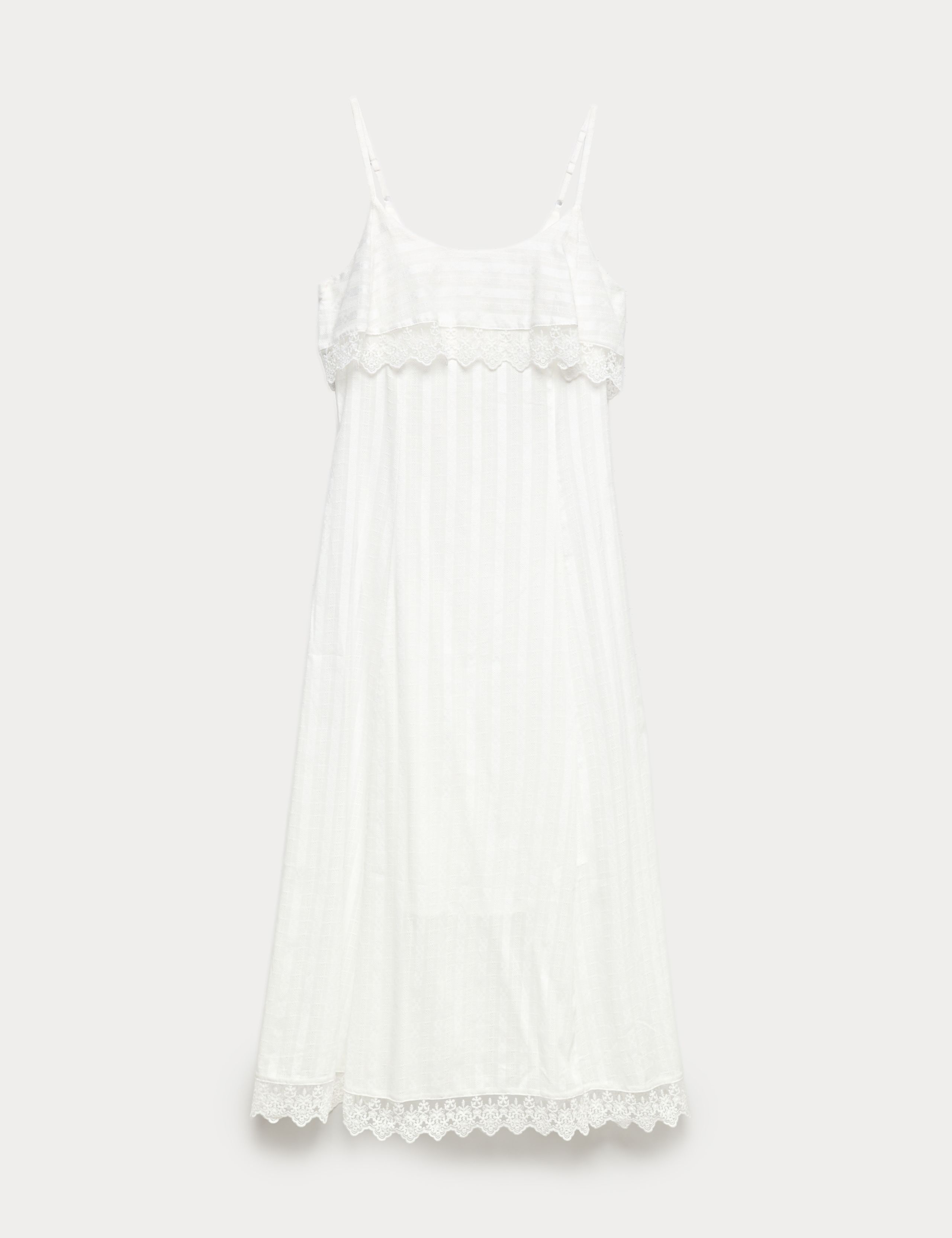 Pure Cotton Jacquard Midi Slip Dress 2 of 7