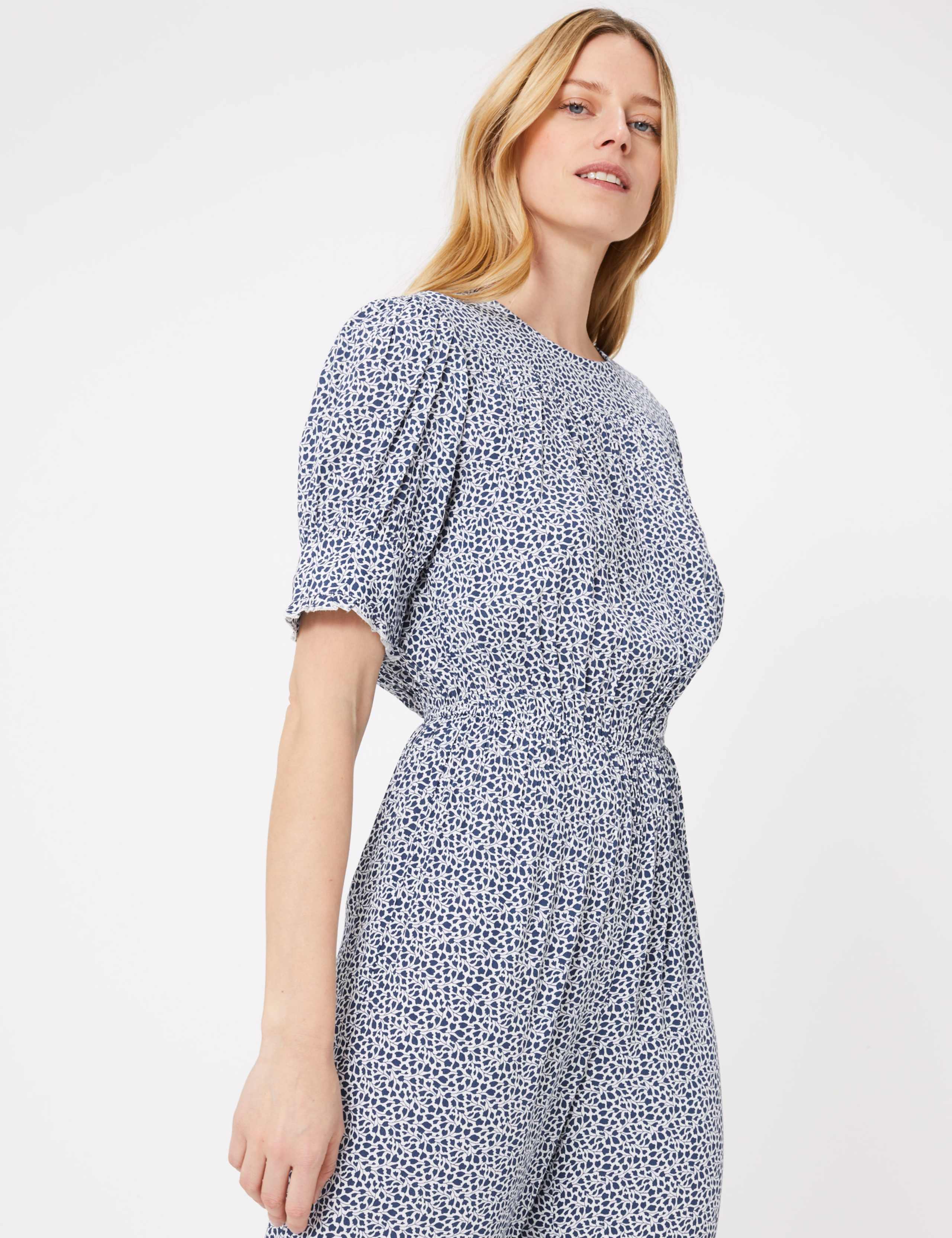 Printed Short Sleeve Waisted Jumpsuit 2 of 3