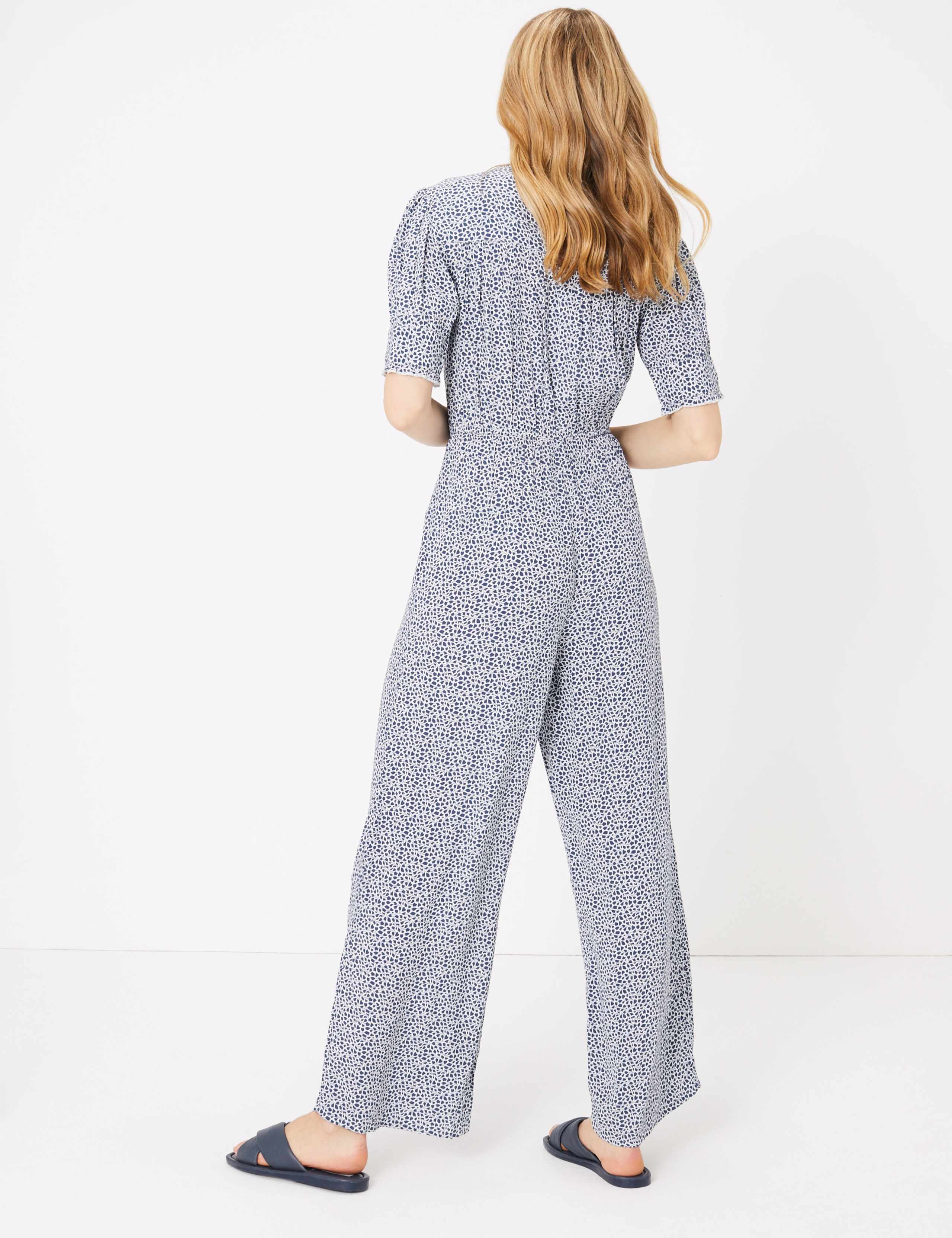 Printed Short Sleeve Waisted Jumpsuit 3 of 3
