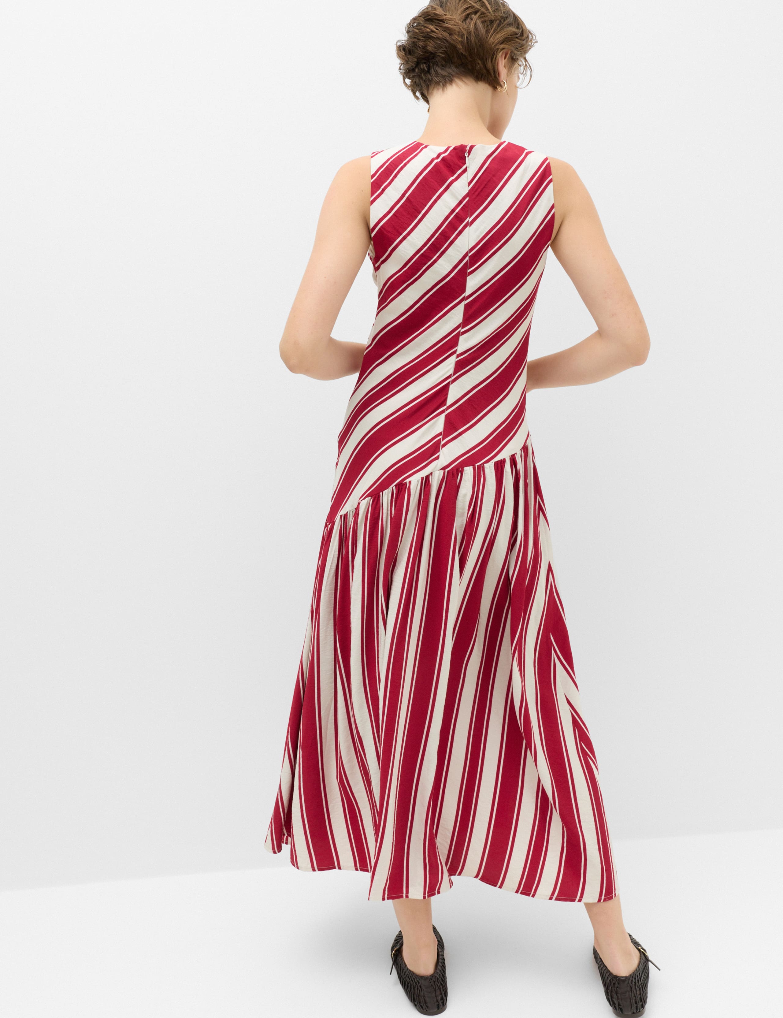 Striped Midaxi Drop Waist Dress 5 of 6