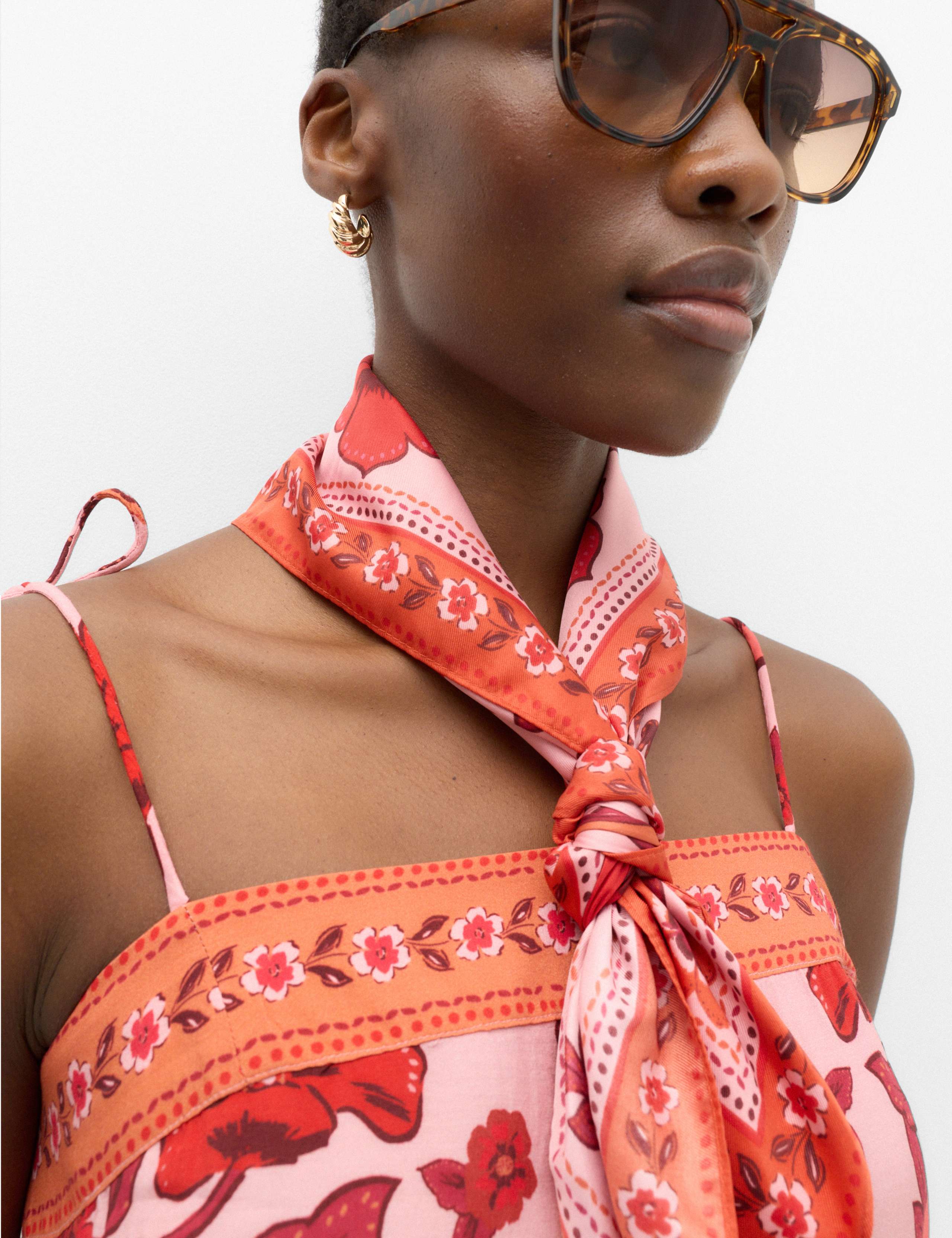 Floral Tie Detail Mini Shift Dress 3 of 6