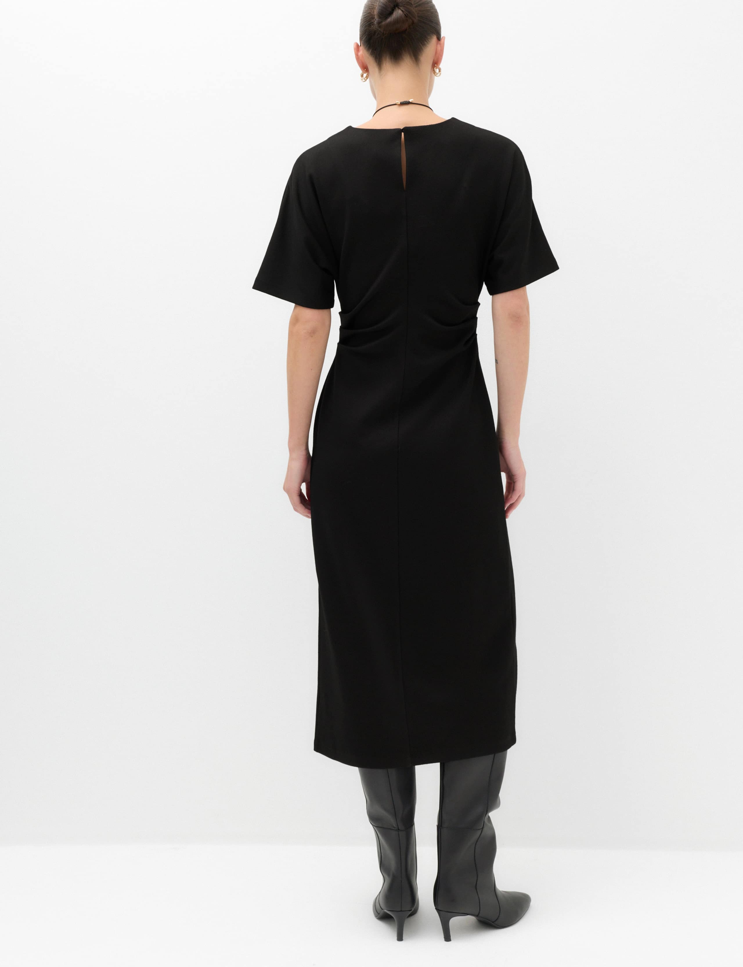 Jersey Ruched Midi Column Dress 4 of 6