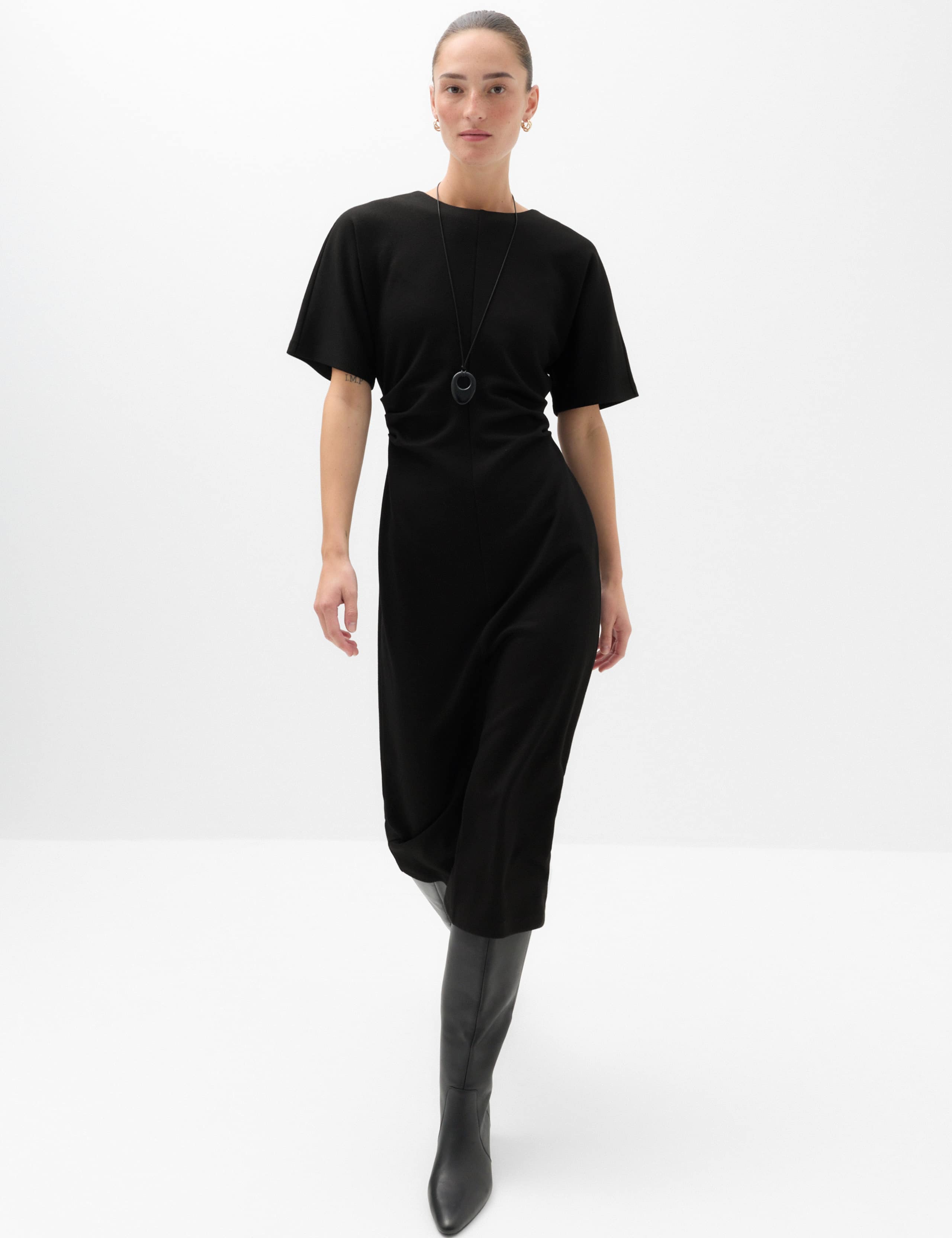 Jersey Ruched Midi Column Dress 5 of 6