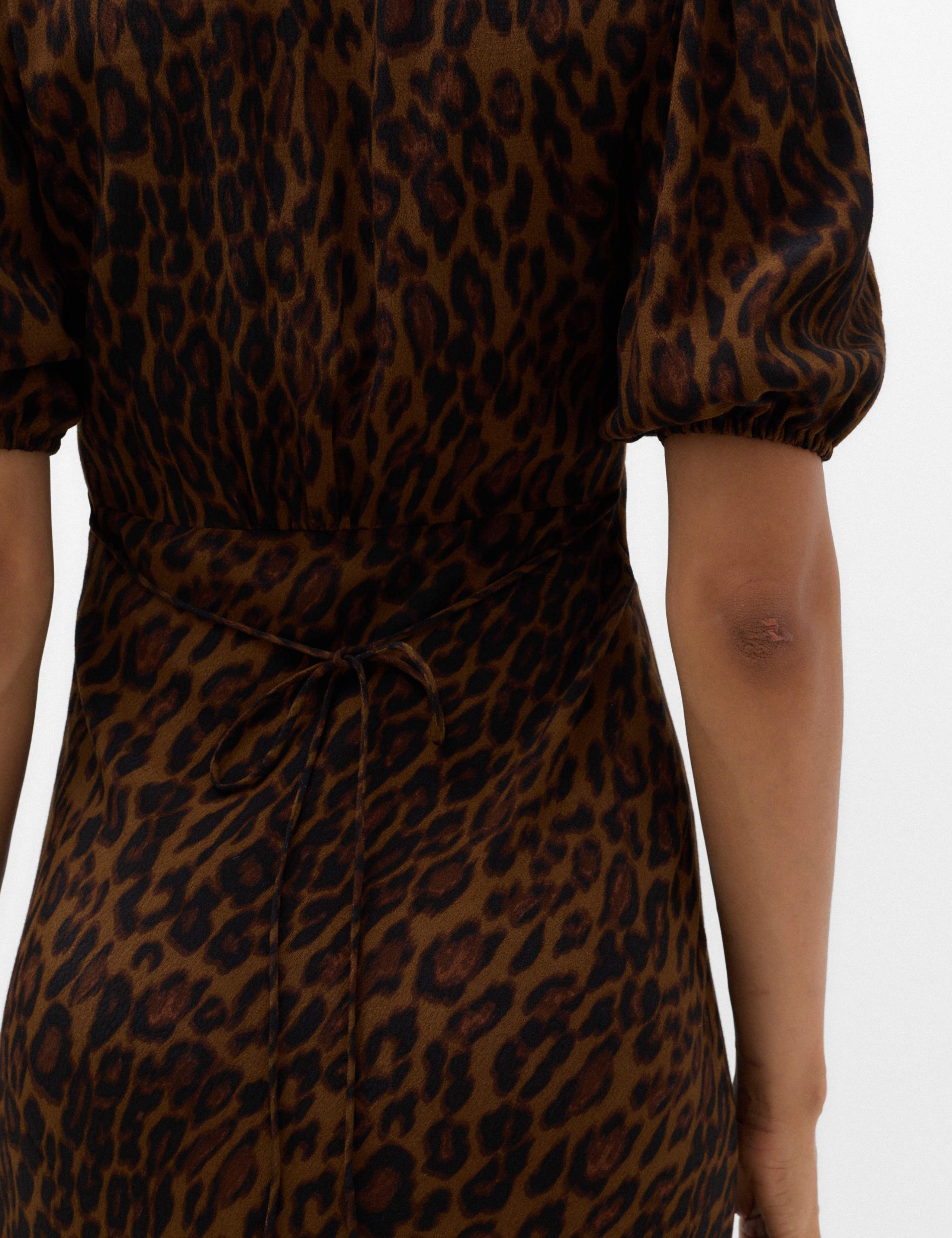 Animal Print V-Neck Midi Tea Dress 6 of 7