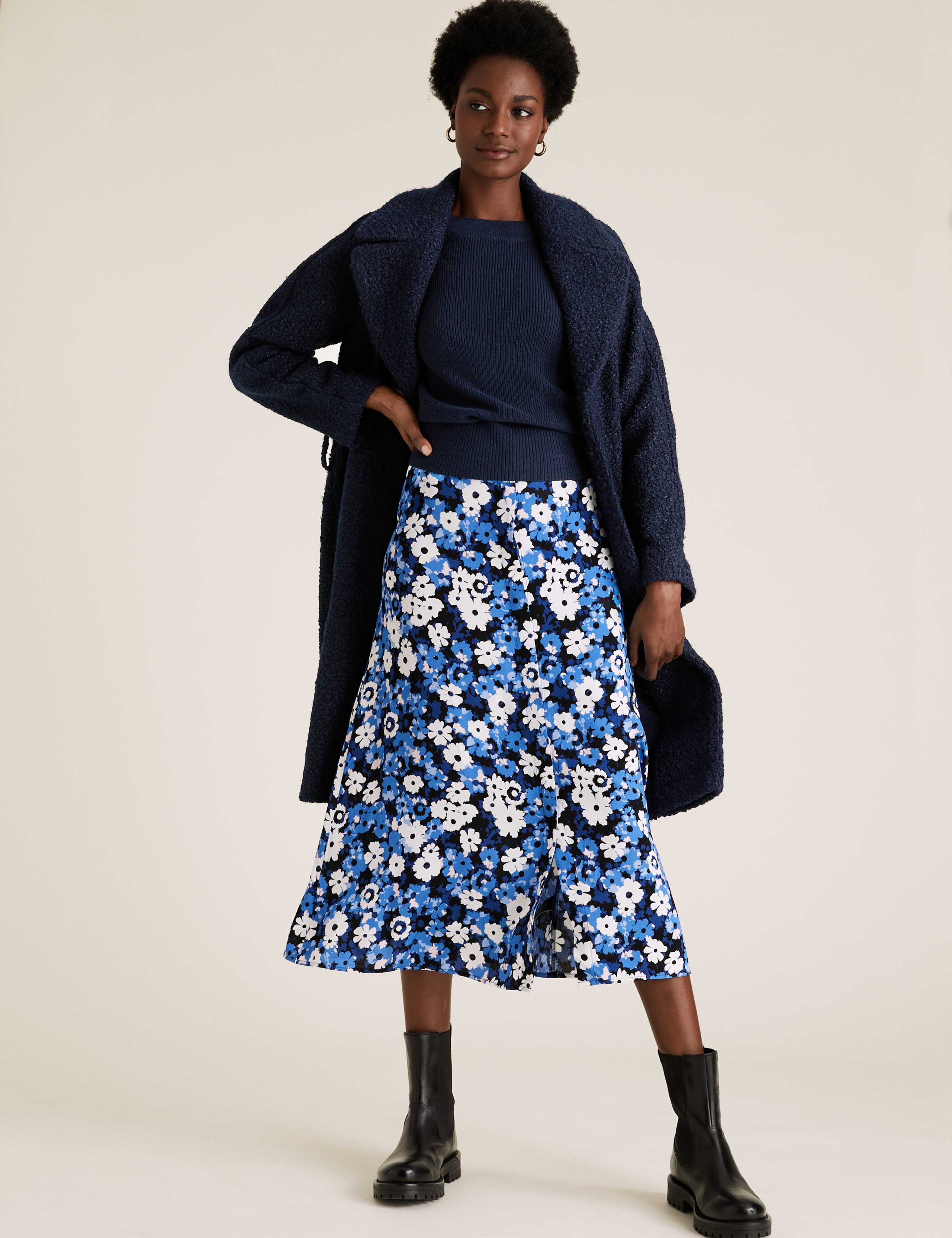 Floral Midi A-Line Skirt 1 of 5