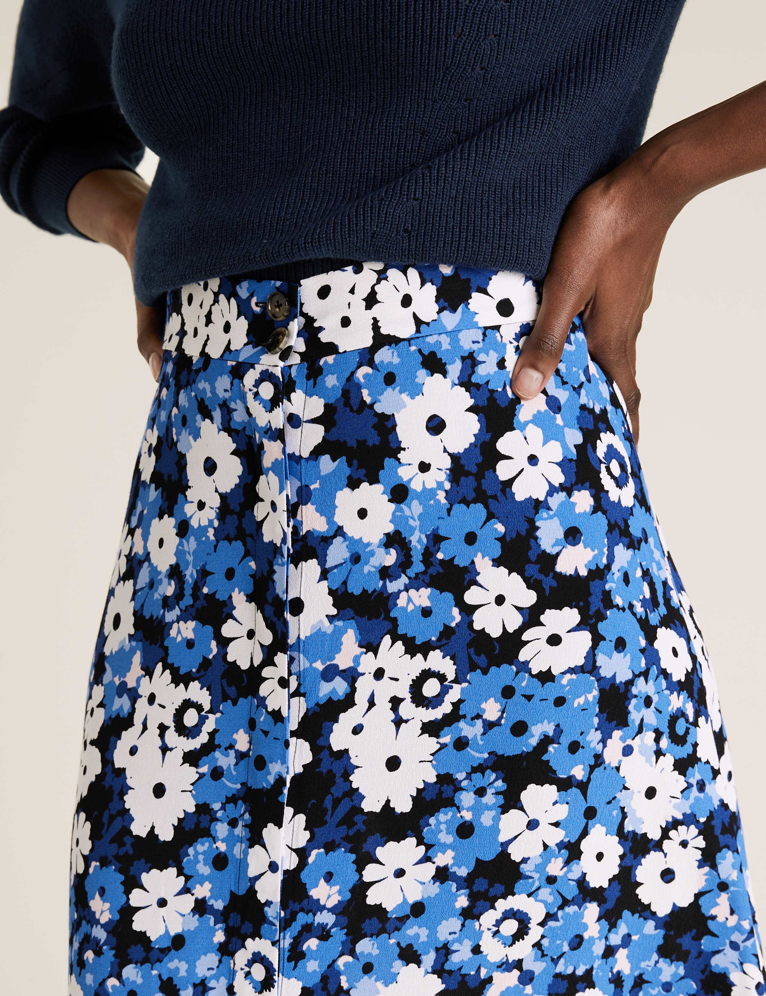 Floral Midi A-Line Skirt 5 of 5