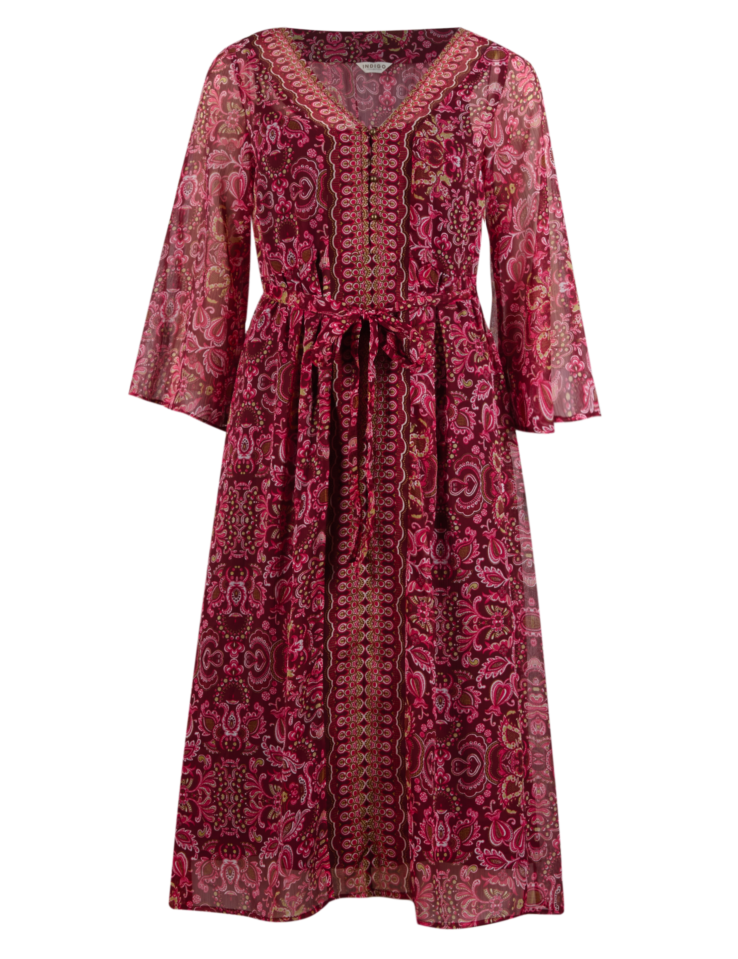 Bohemia Floral Kimono Fit & Flare Dress with Camisole 2 of 4