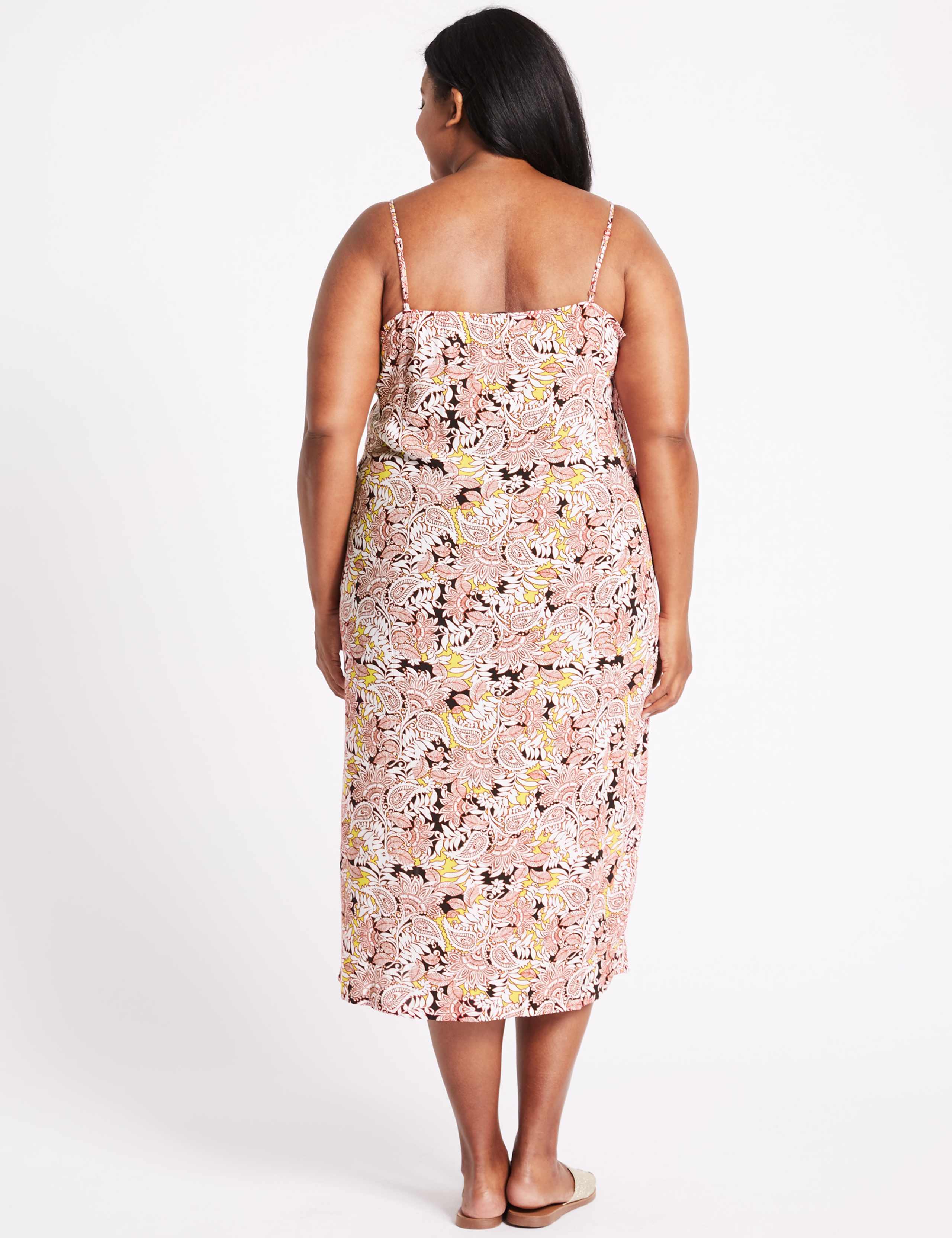 CURVE Floral Print Slip Midi Dress 4 of 4