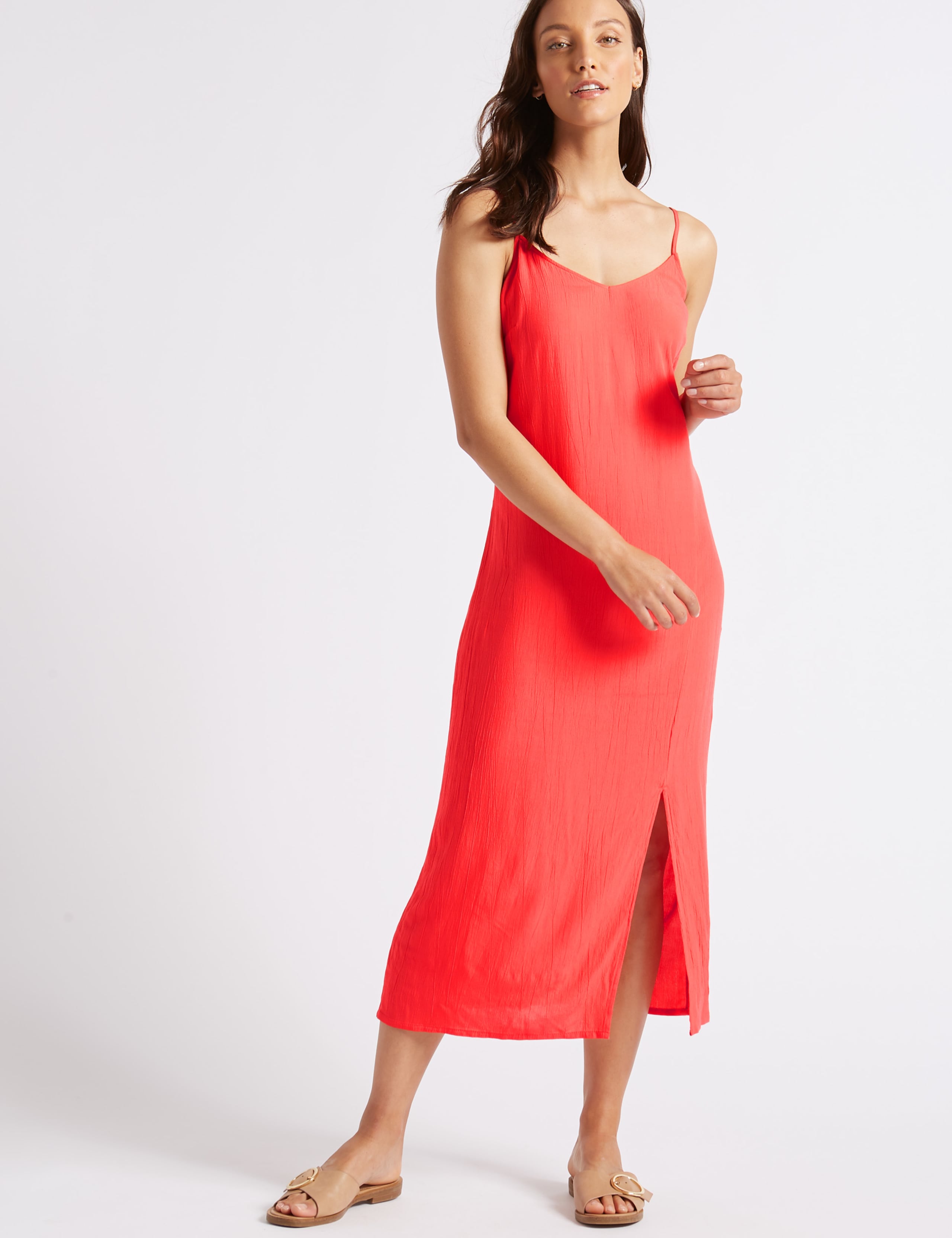 Front Split Slip Midi Dress 4 of 5