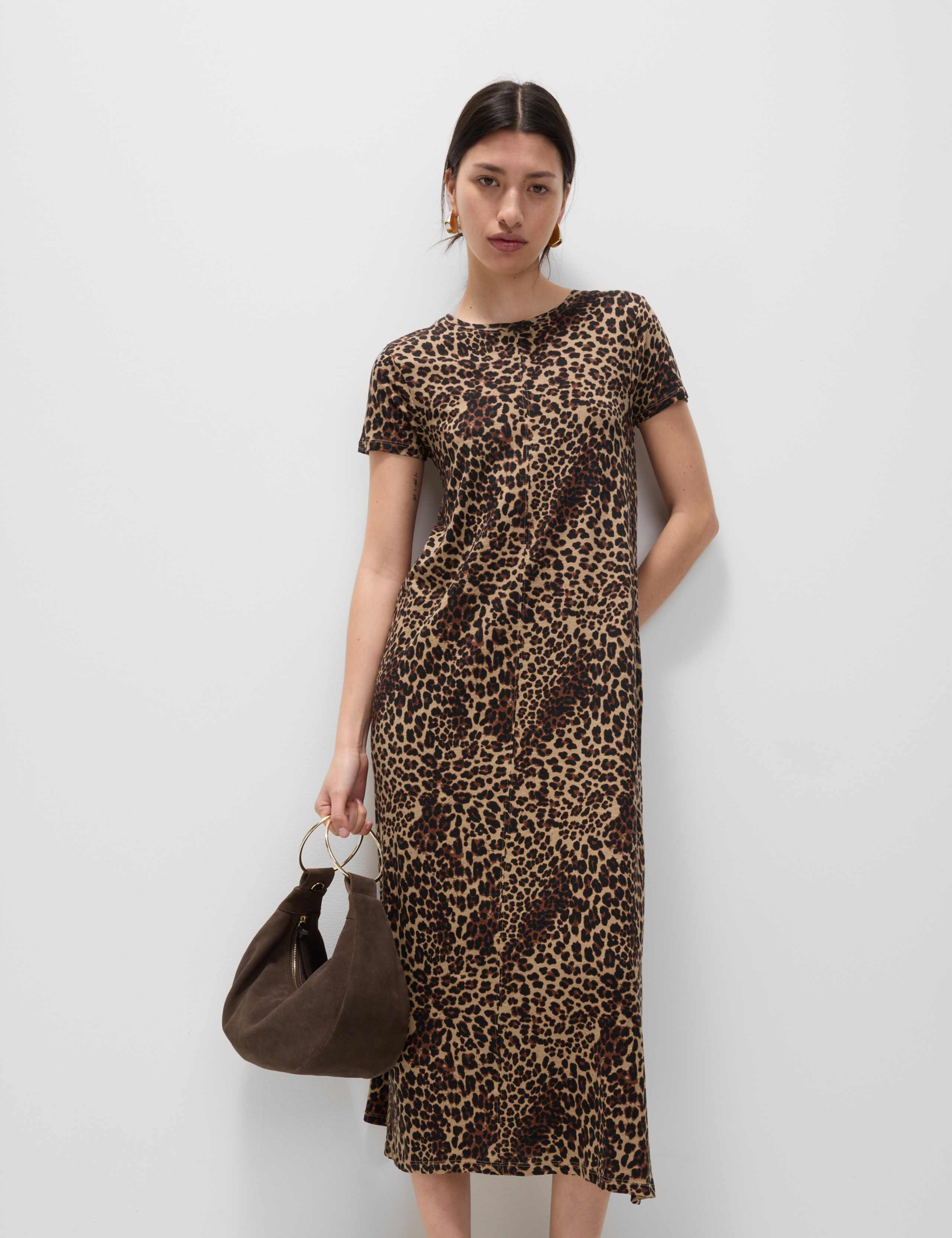 Pure Cotton Printed Midi T-Shirt Dress 3 of 6