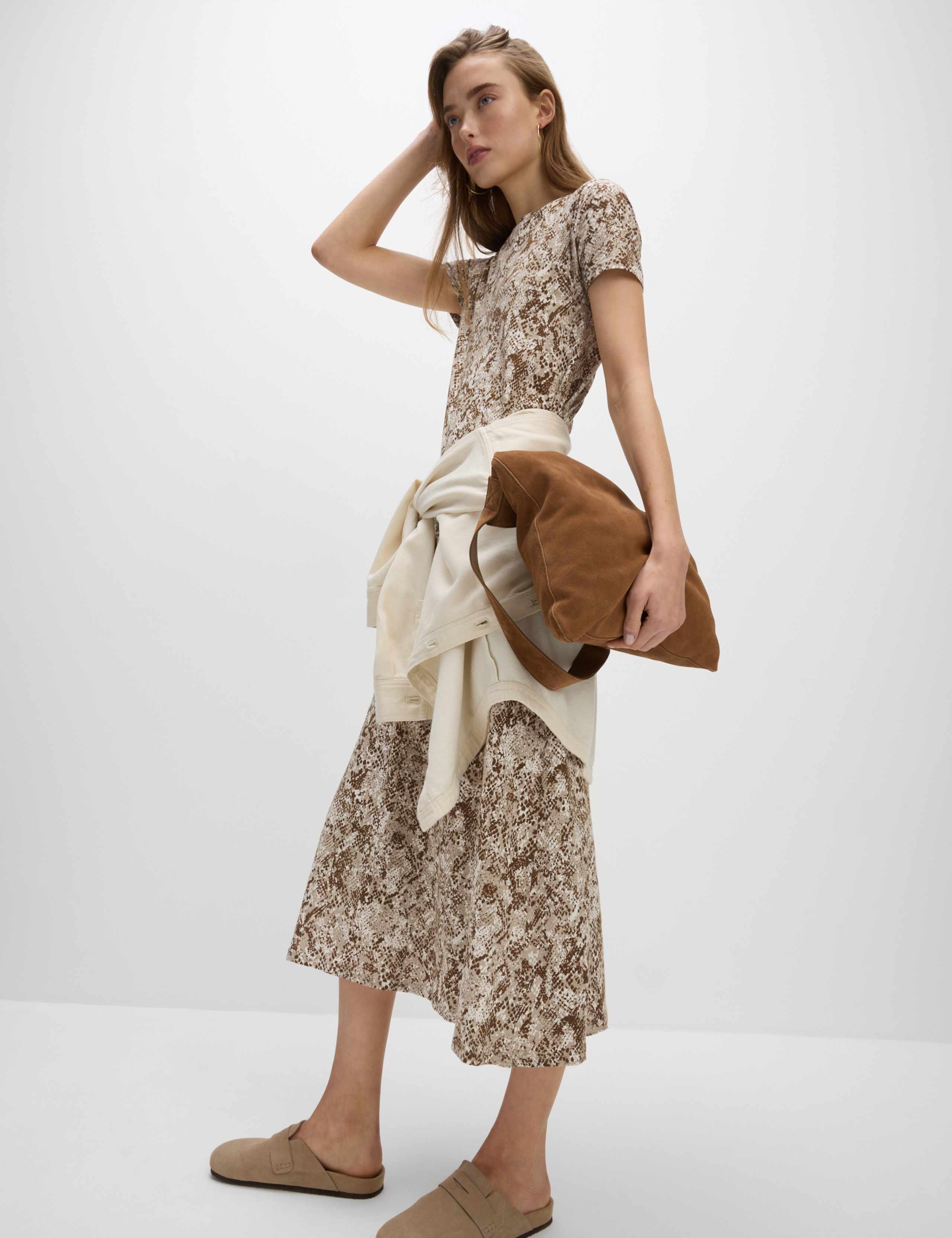 Pure Cotton Printed Midi T-Shirt Dress 3 of 5