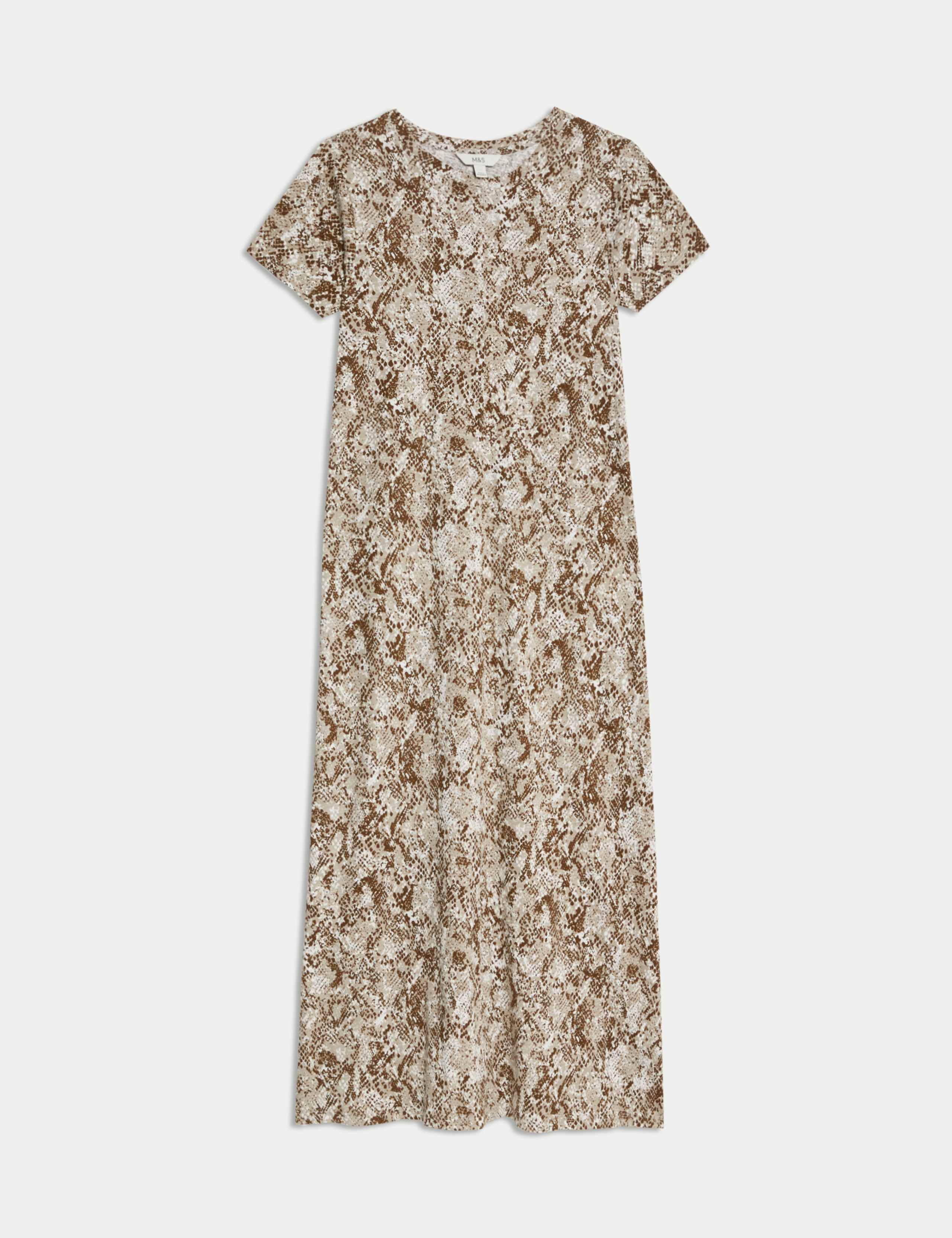 Pure Cotton Printed Midi T-Shirt Dress 2 of 5