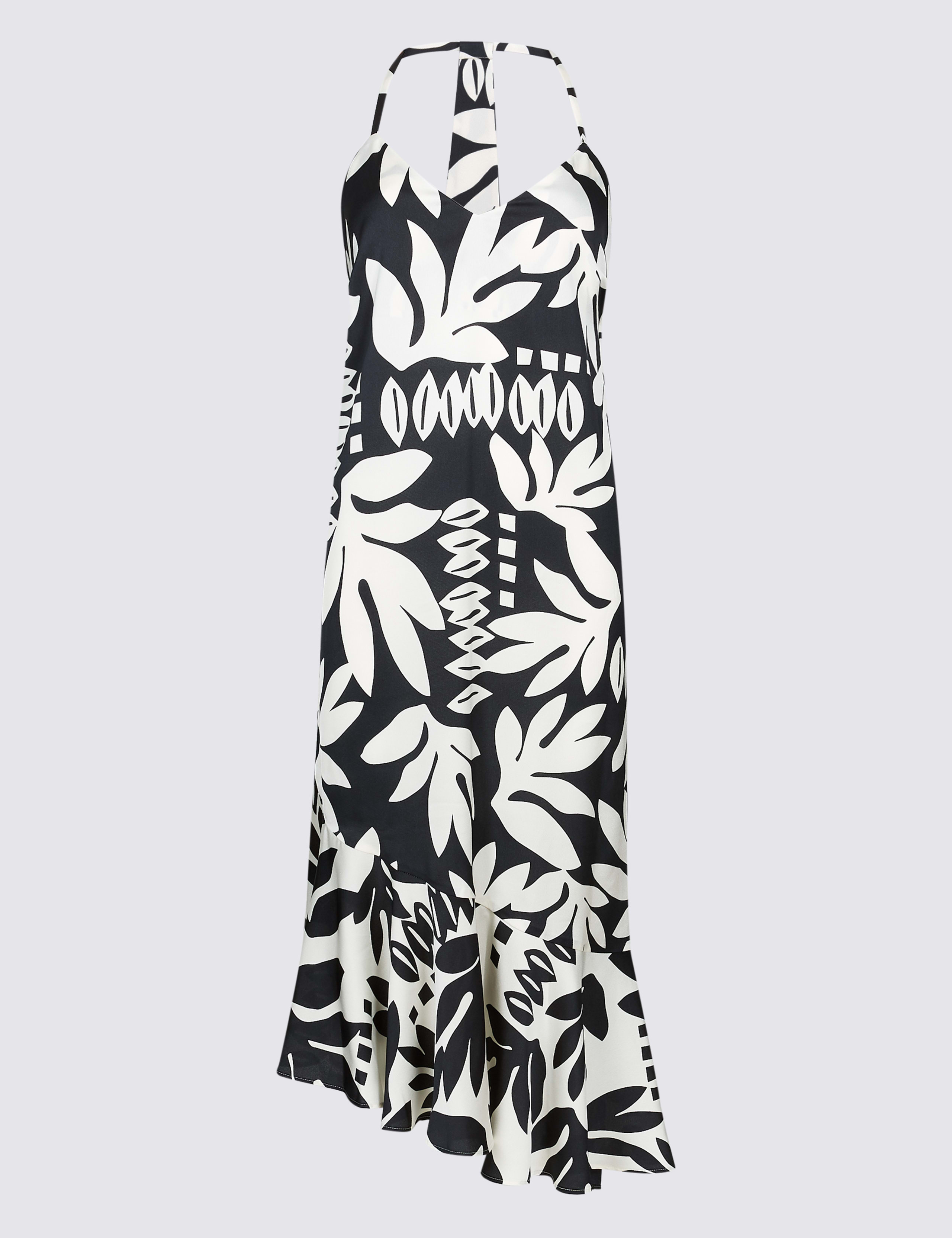 Printed Asymmetric Slip Midi Dress 2 of 5