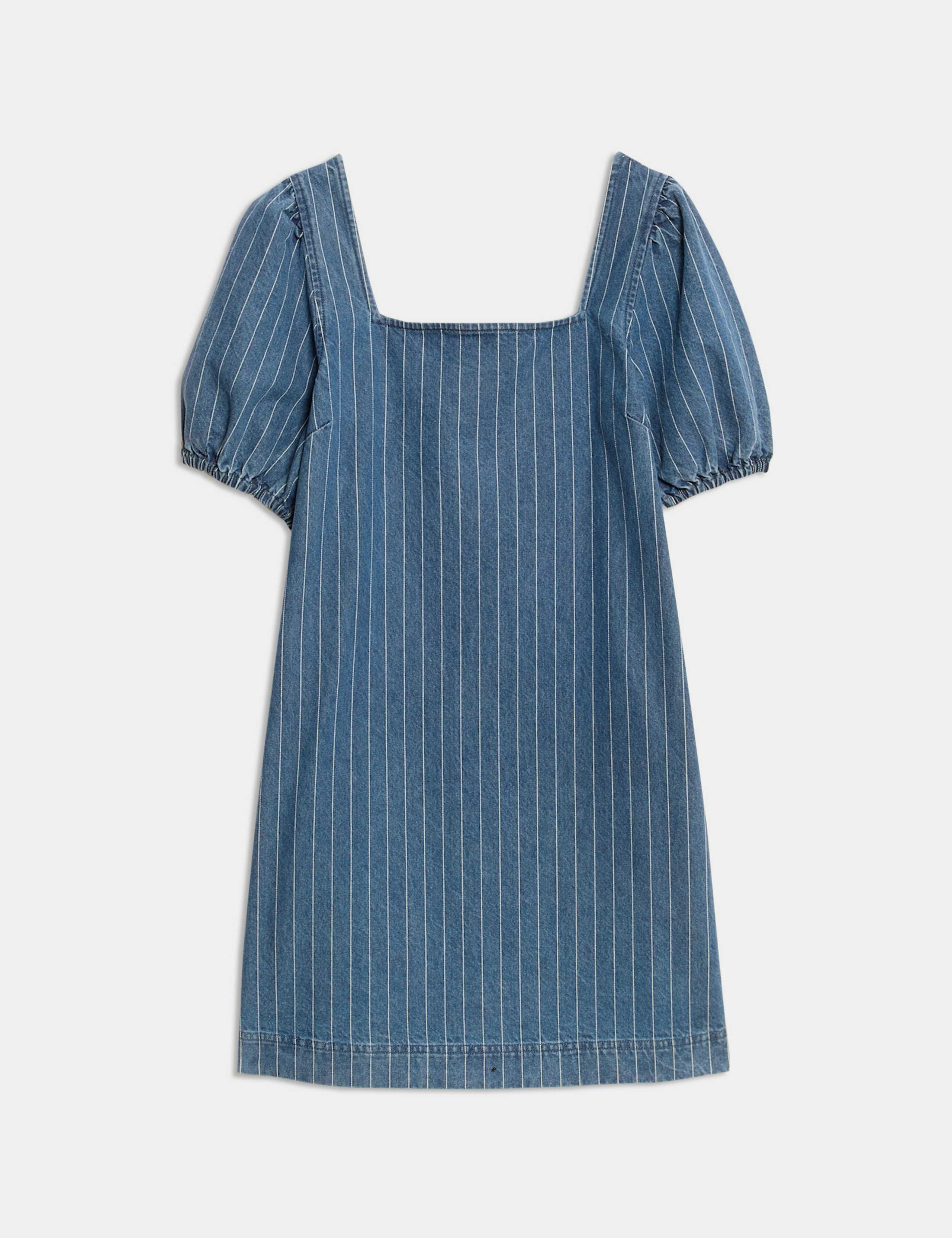 Pure Cotton Denim Striped Mini Shift Dress 2 of 5