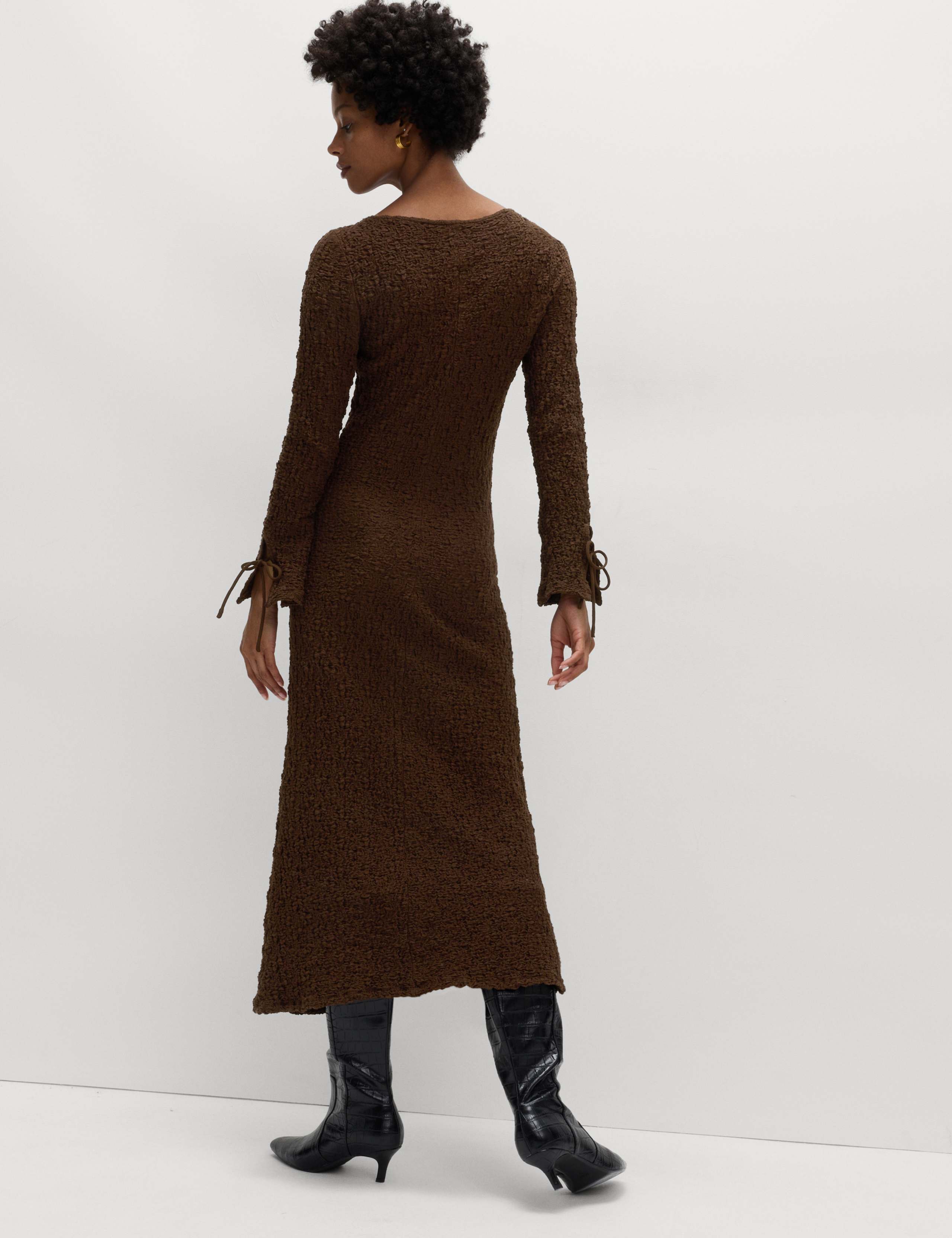 Cotton Rich Textured Midi Column Dress 5 of 5