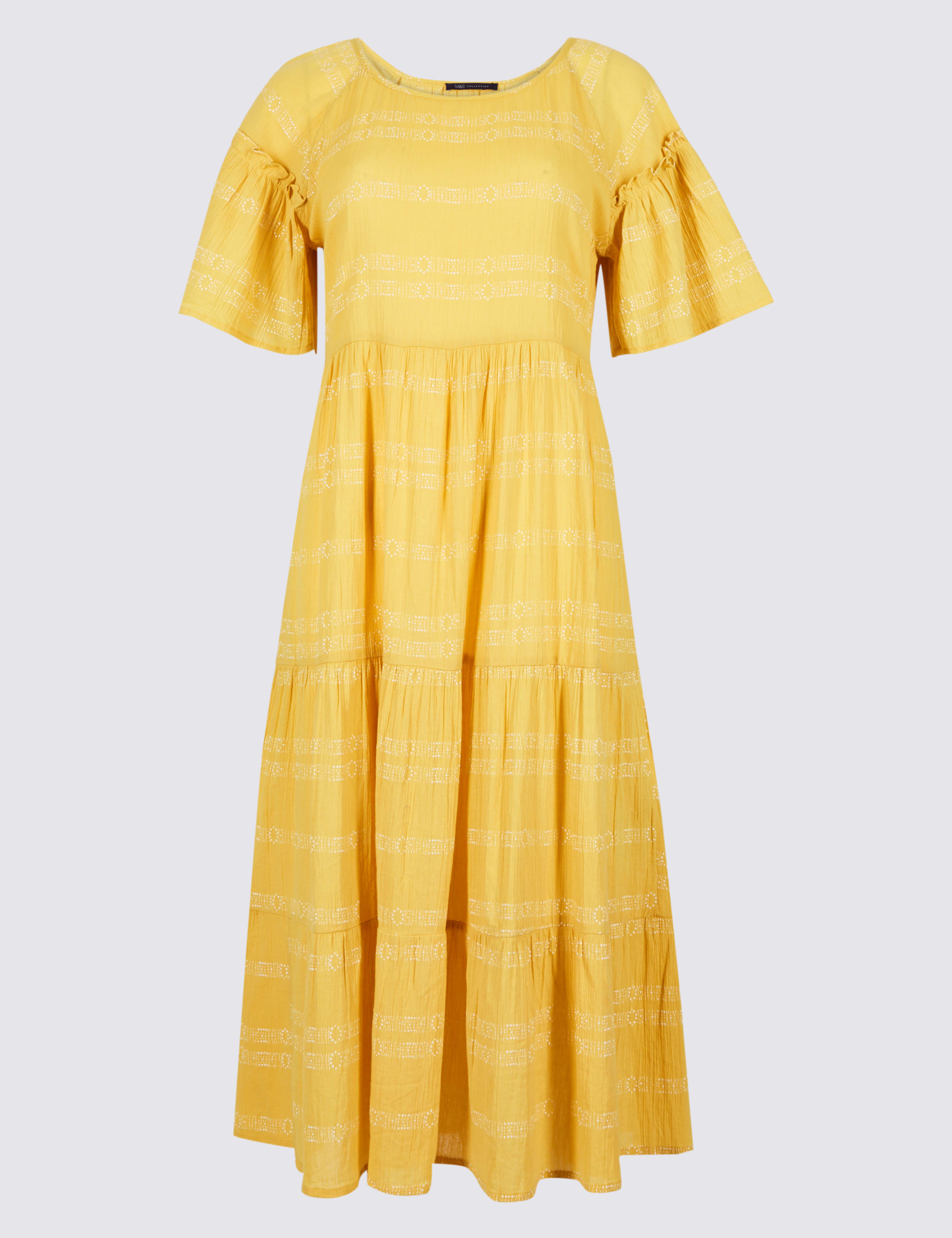 Pure Cotton Printed Skater Midi Dress 2 of 7