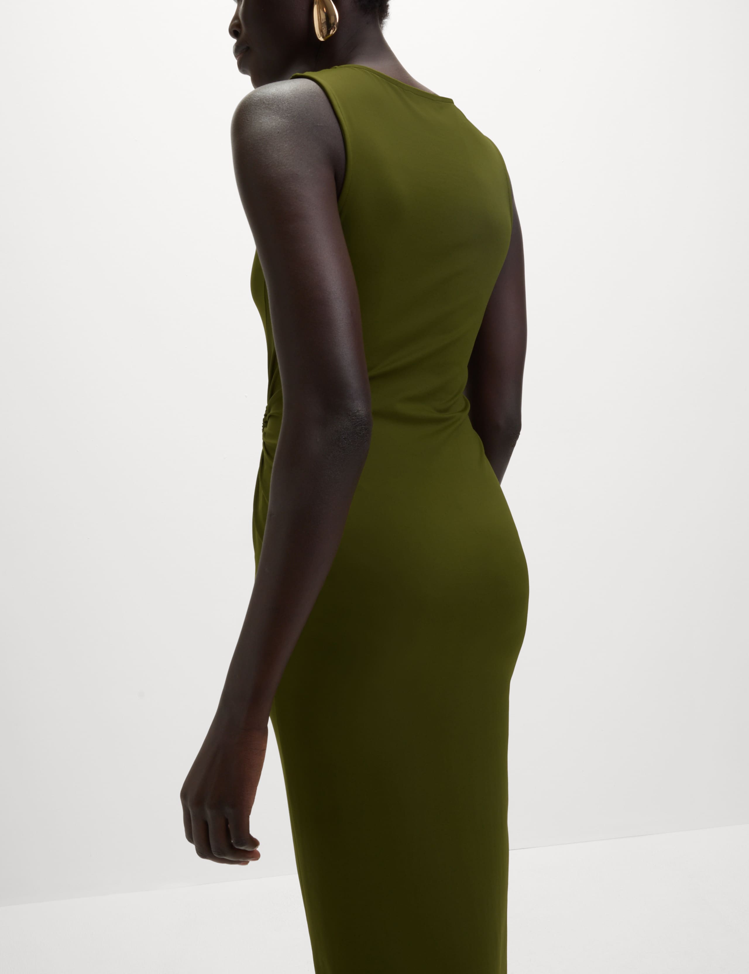 Jersey Round Neck Twist Front Dress 5 of 6