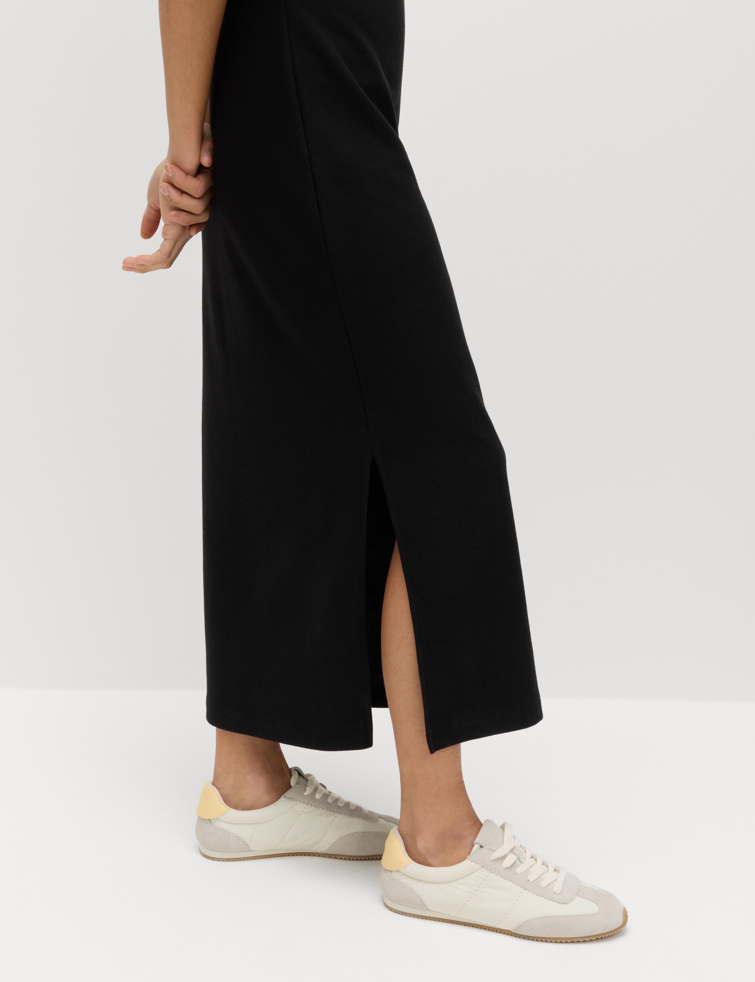 Jersey Ribbed Midi T-Shirt Dress 3 of 6