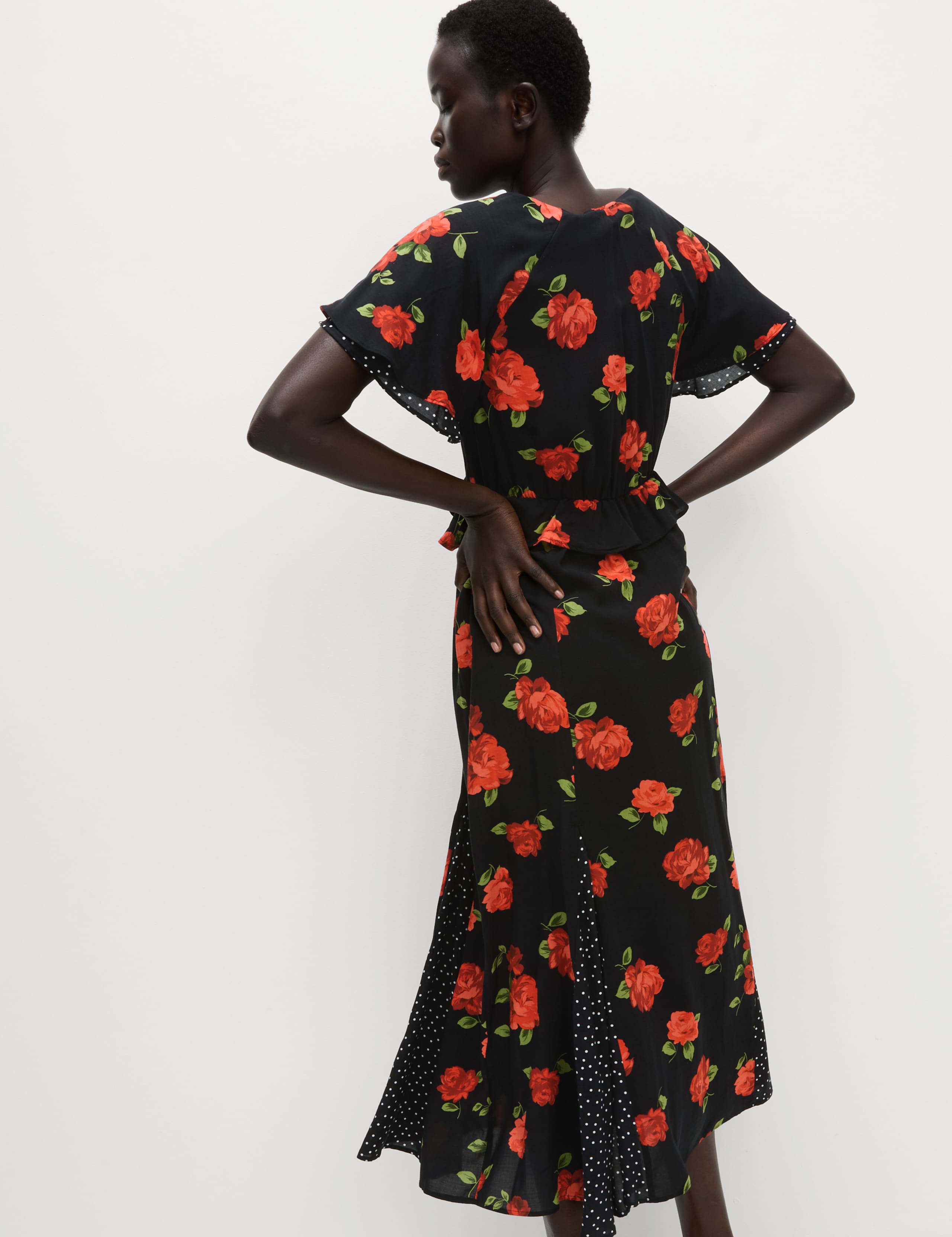 Floral Print Pleat Detail Midi Tea Dress 5 of 5