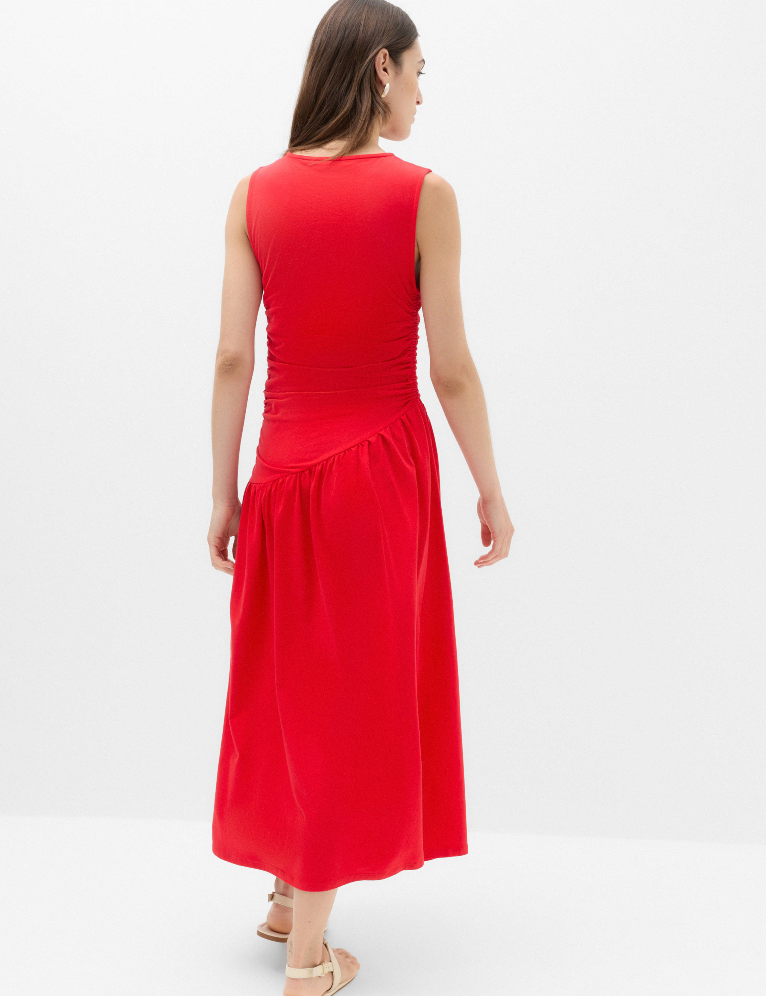 Jersey Ruched Midaxi Drop Waist Dress 3 of 6