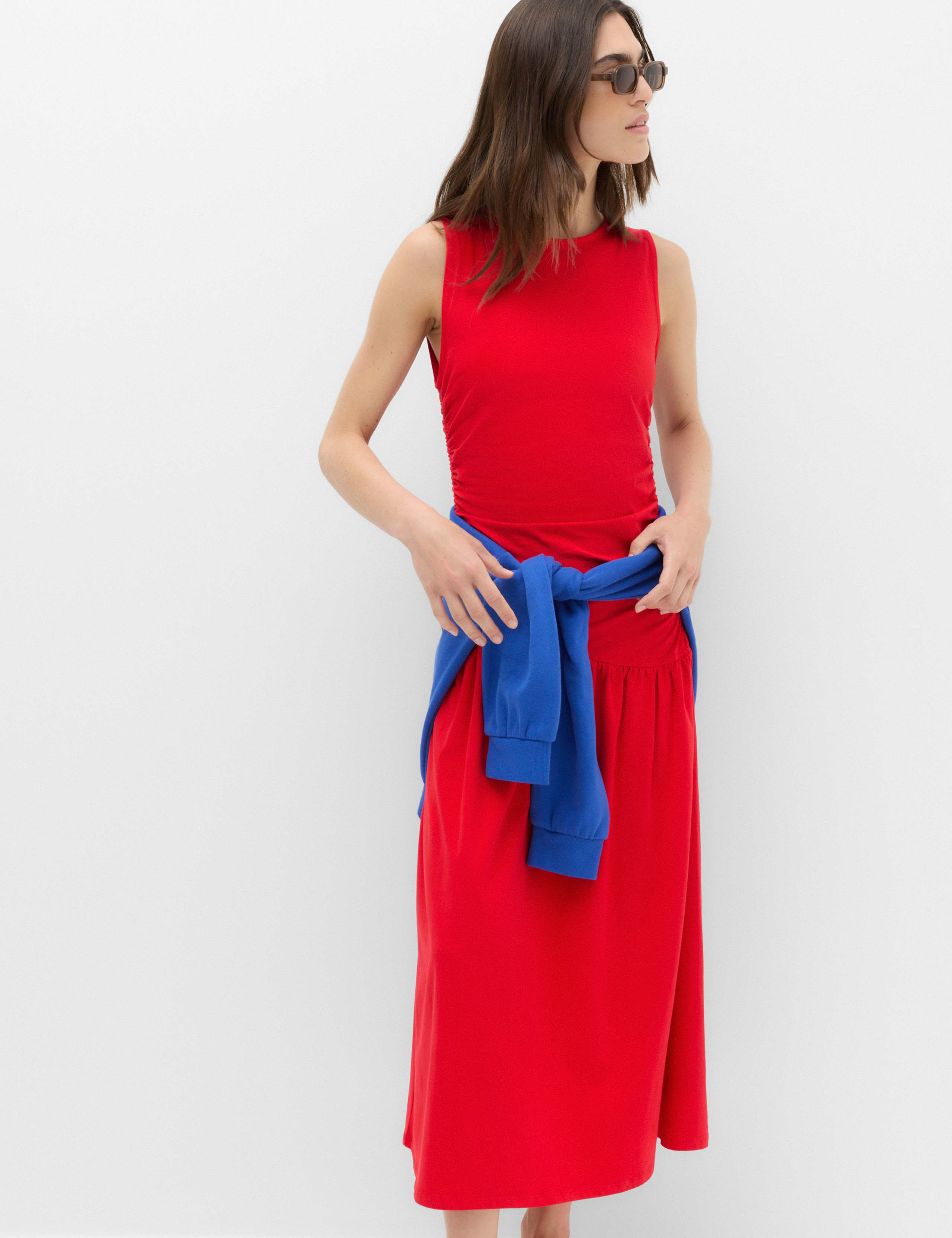 Jersey Ruched Midaxi Drop Waist Dress 6 of 6