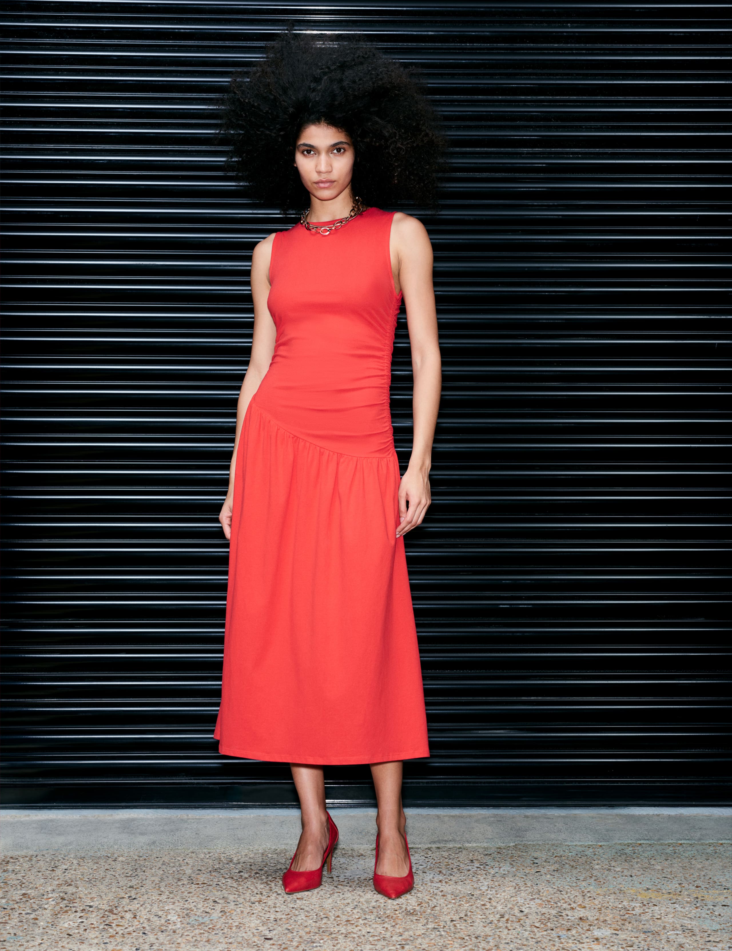 dropped waist midaxi dress Pink Dropped Waist Midaxi Dress for Effortless Style