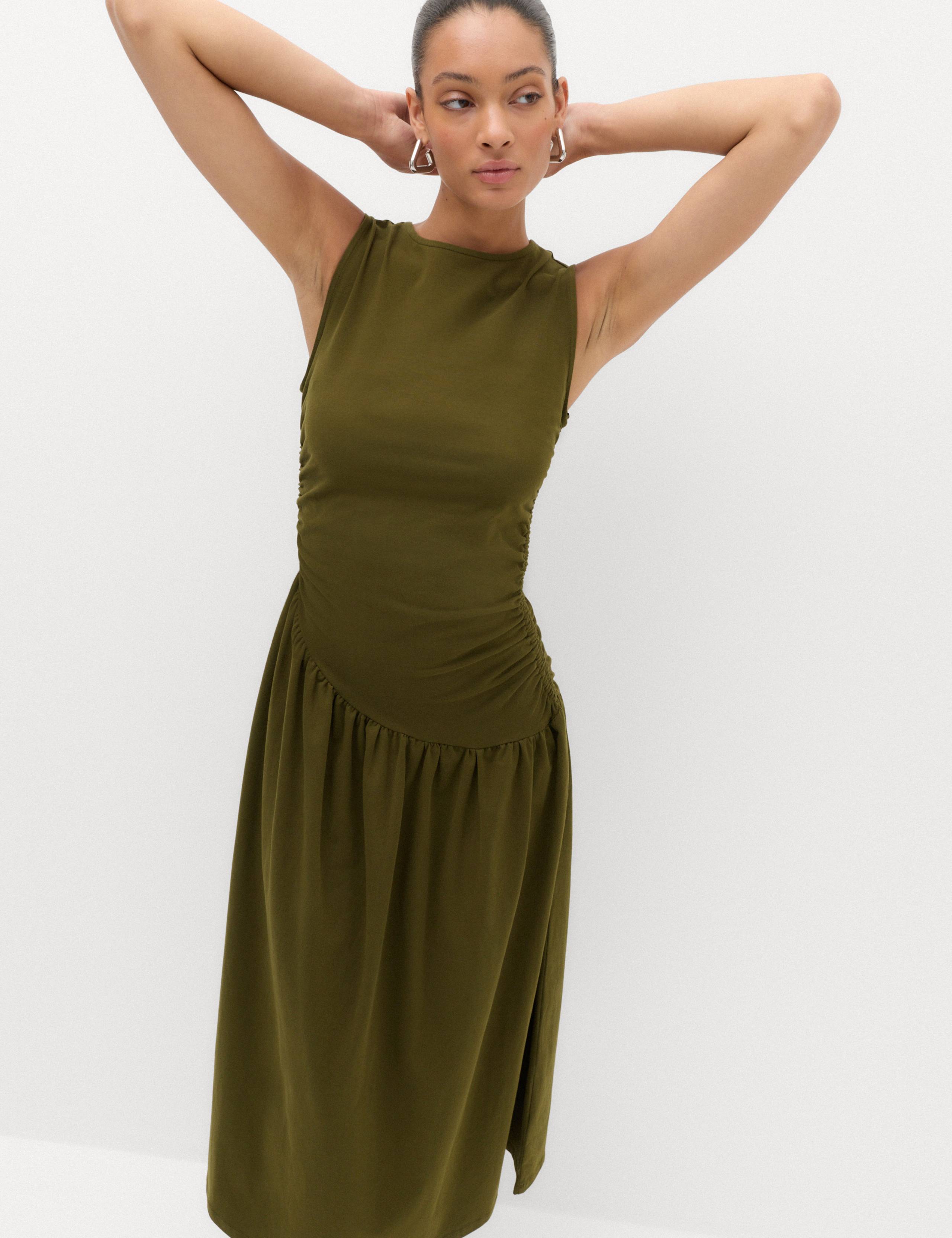 Jersey Ruched Midaxi Drop Waist Dress 1 of 6