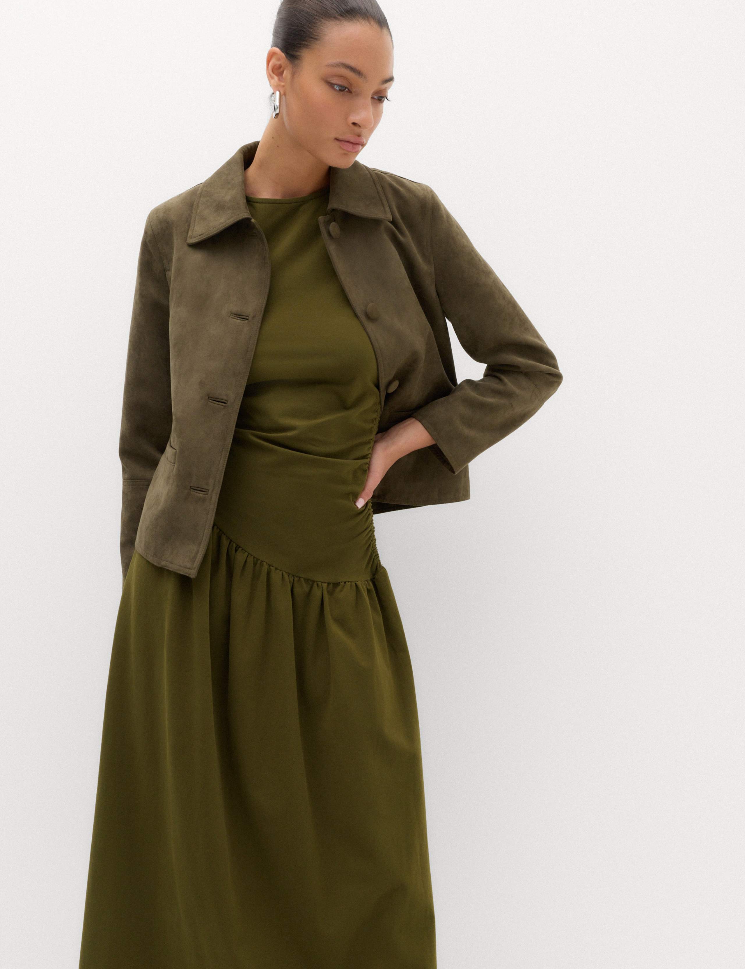 Jersey Ruched Midaxi Drop Waist Dress 3 of 6