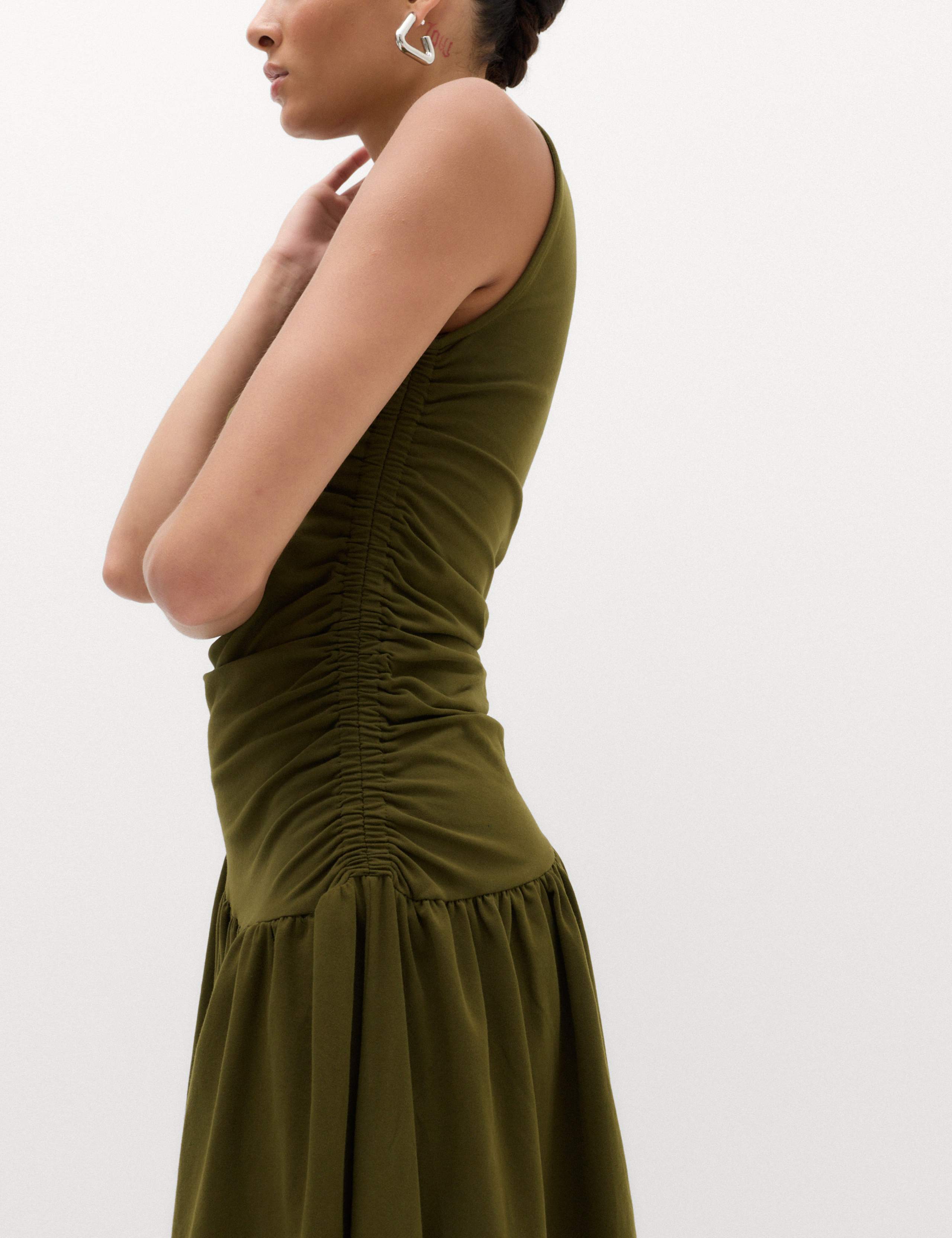 Jersey Ruched Midaxi Drop Waist Dress 4 of 6