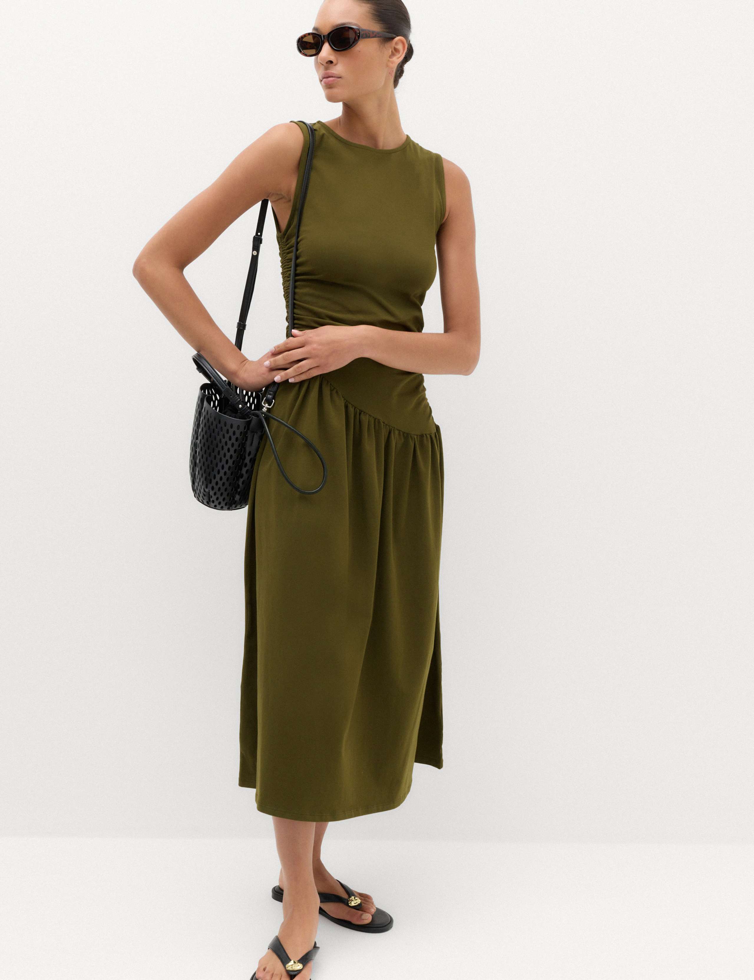 Jersey Ruched Midaxi Drop Waist Dress 6 of 6