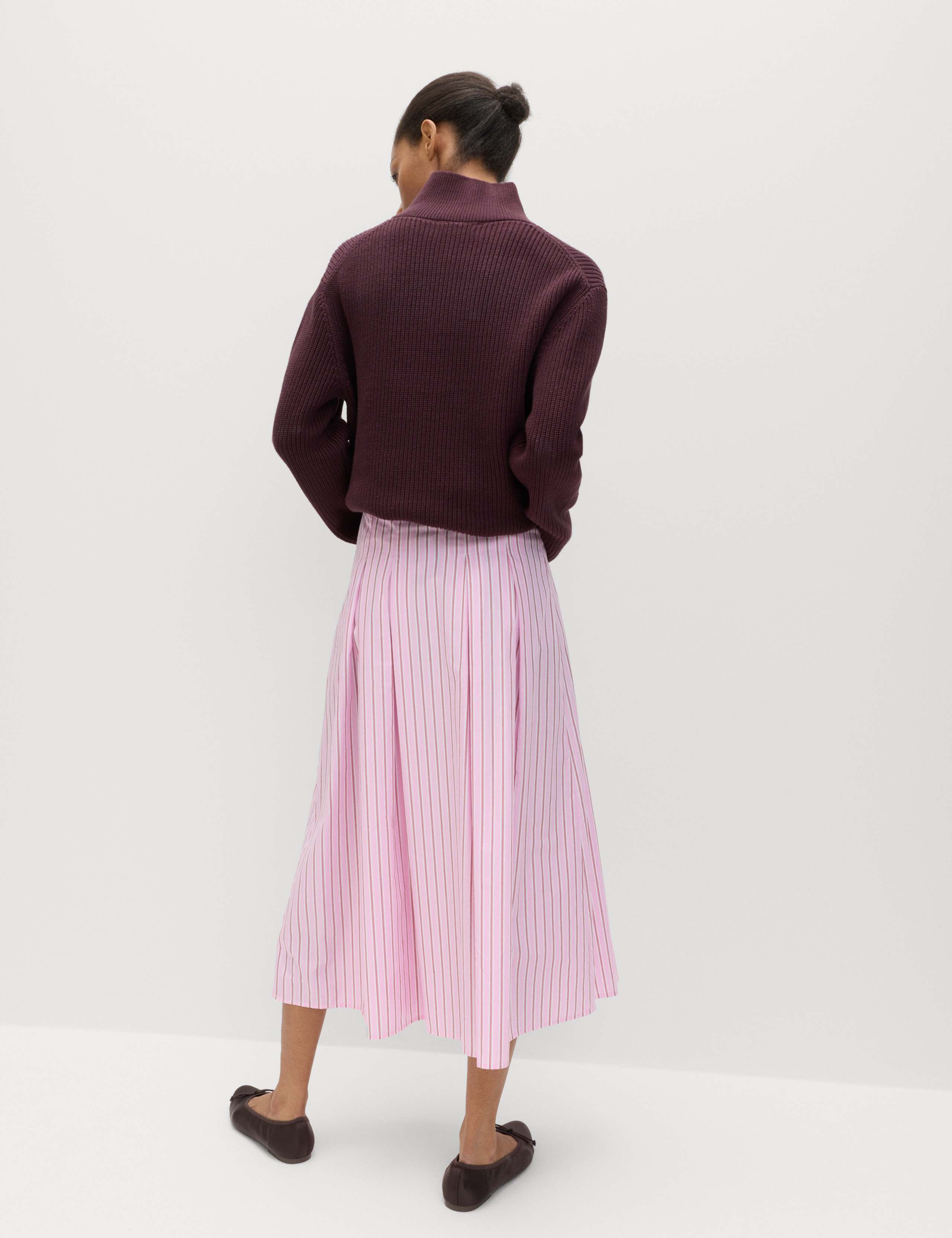 Pure Cotton Striped Midi Circle Skirt 4 of 5