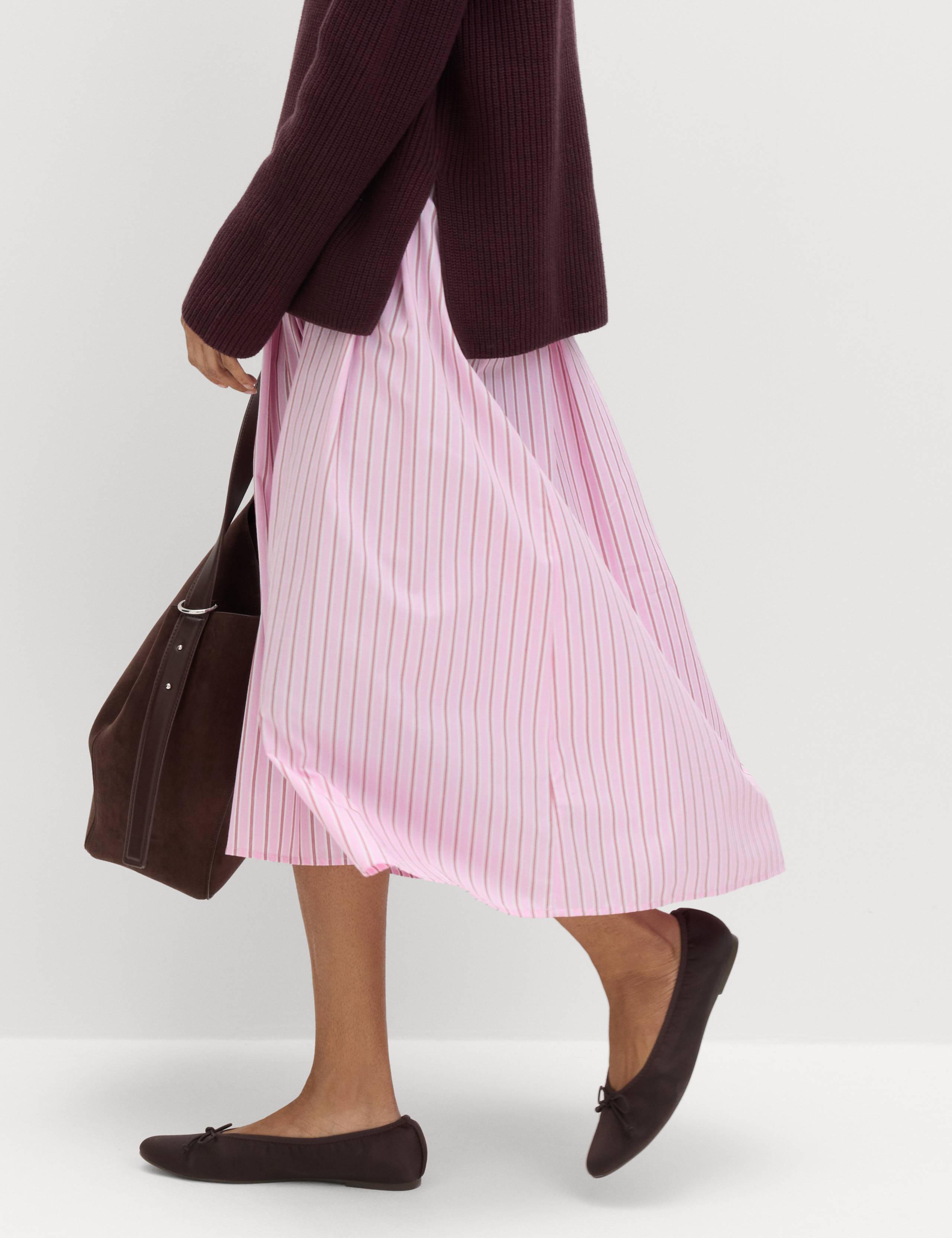 Pure Cotton Striped Midi Circle Skirt 5 of 5
